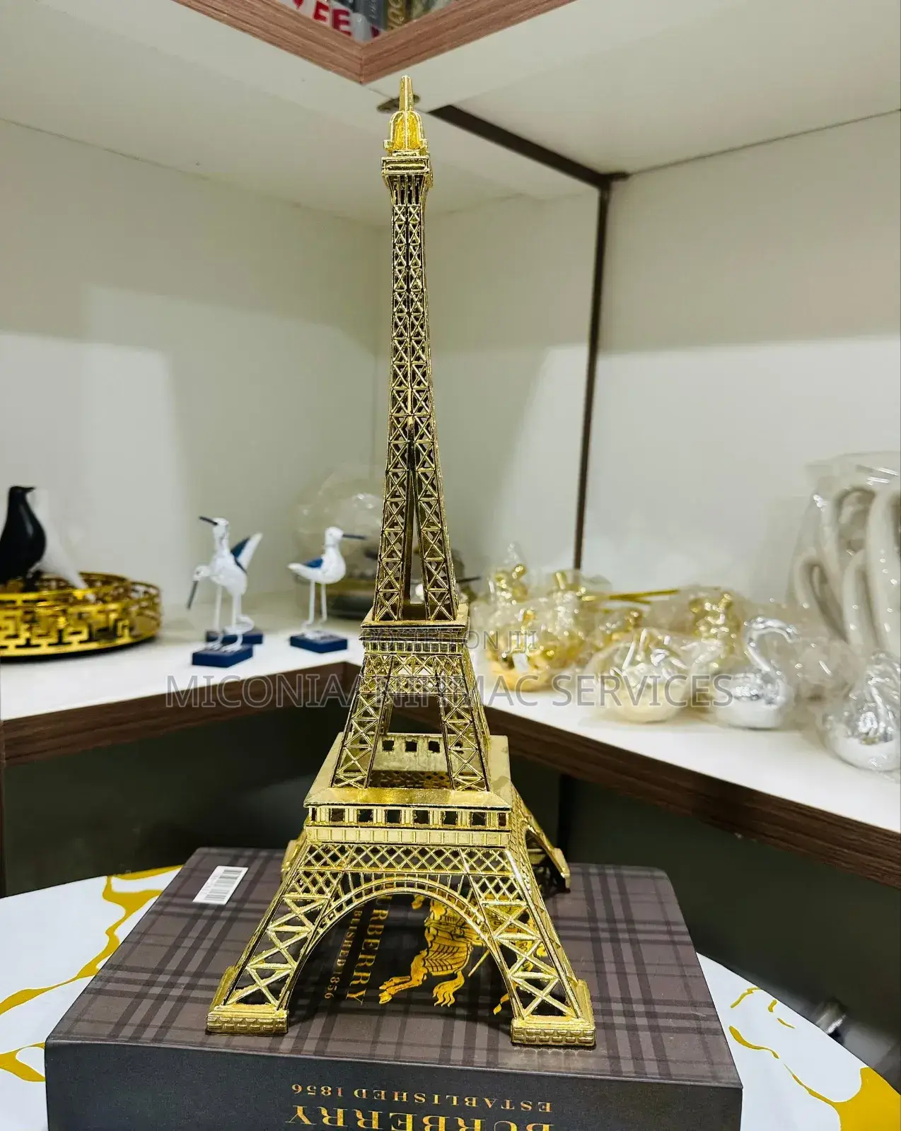 Paris Eiffel Tower Decorative Piece (Gold Antique Finish)