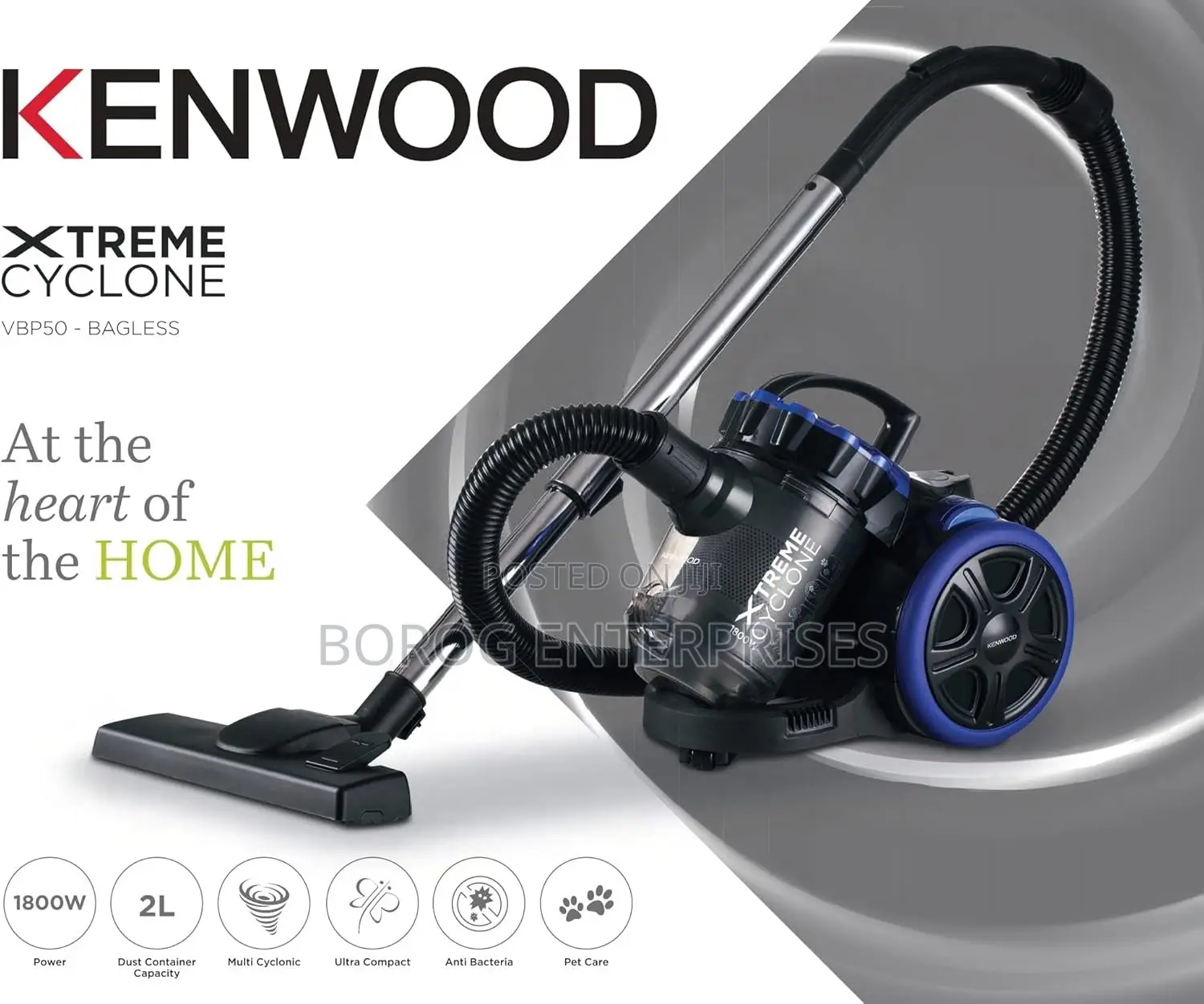 Kenwood Vacuum Cleaner 1800w Multi Cyclonic Bagless-Vbp50