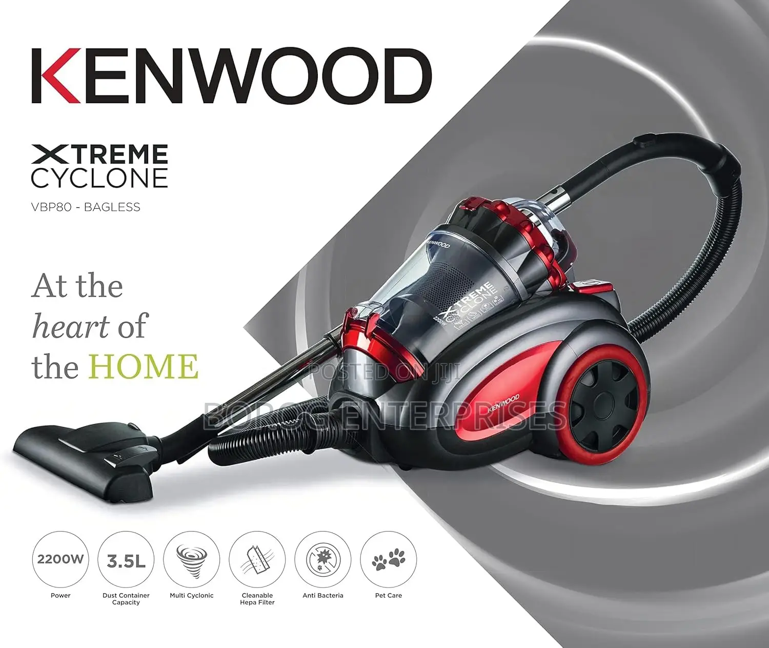 Kenwood 2200w Multi Cyclonic Bagless Vacuum Cleaner 3.5l-Vbp80