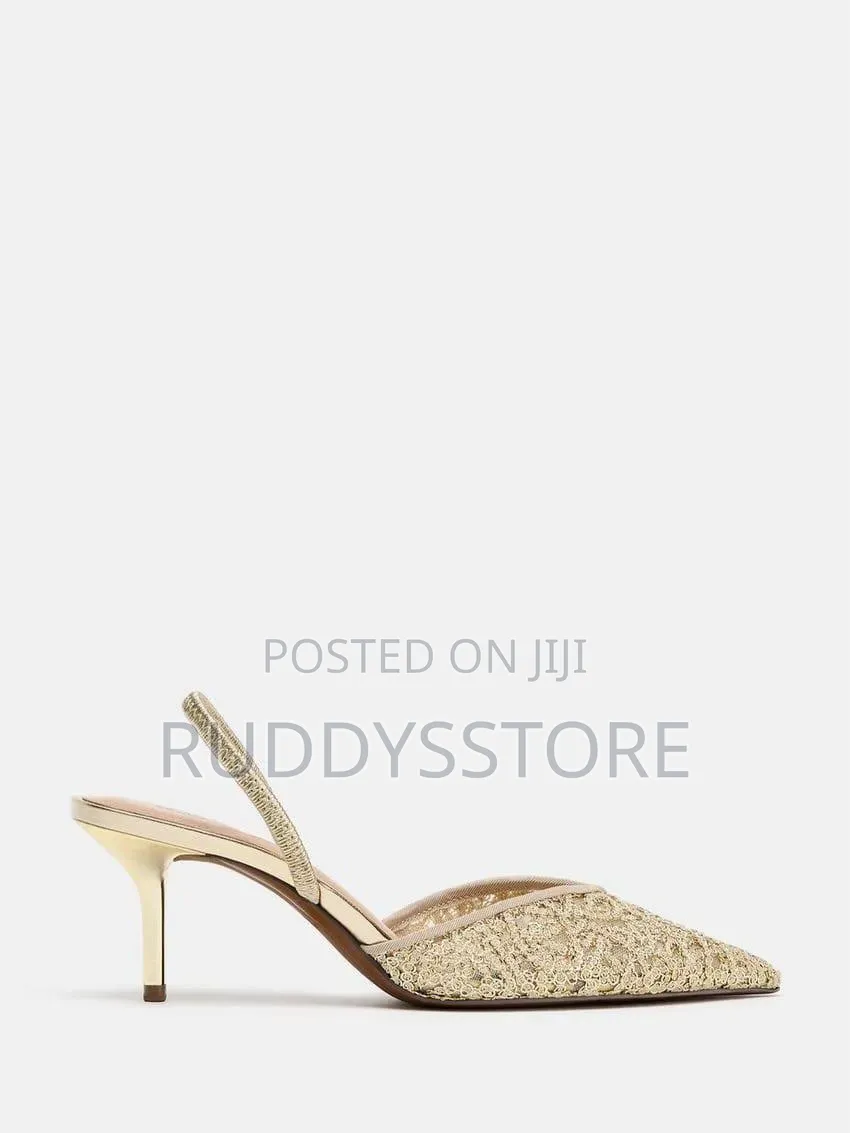 Zara Sequin Slingback Heels