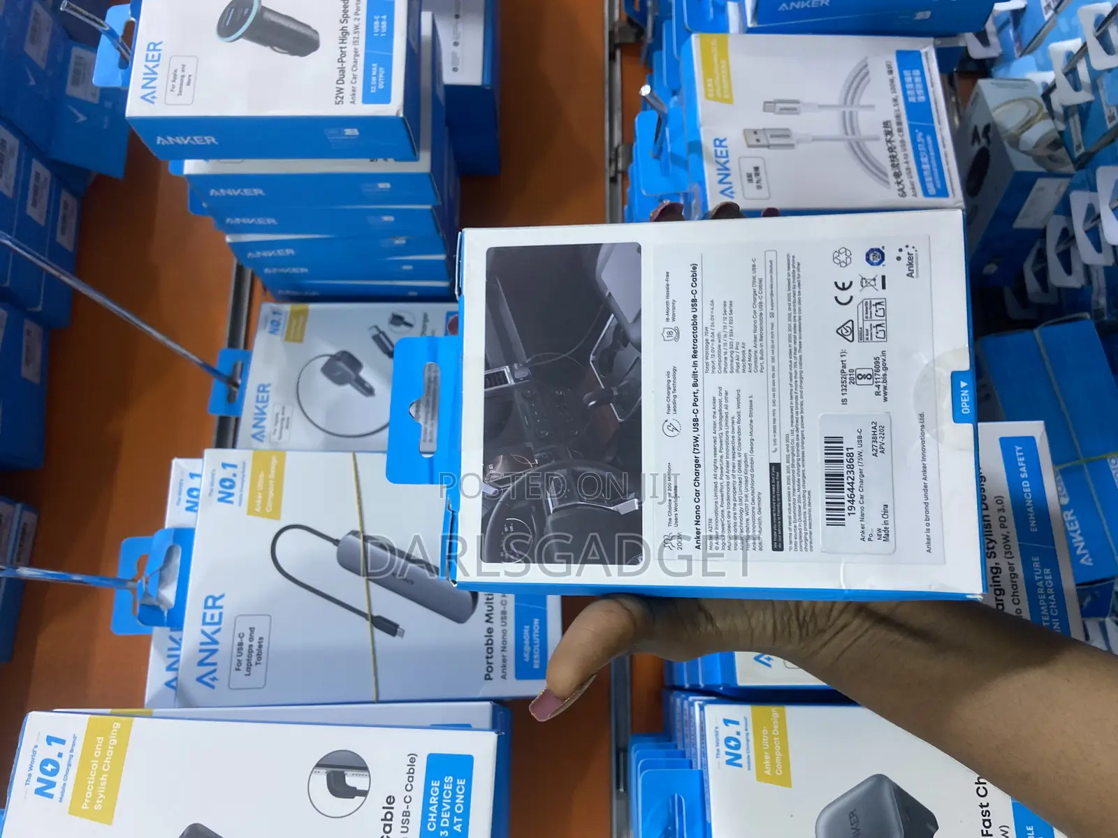 Anker 75w Car Charger With Retractable Usb-C Cable Fast Charge Adapter