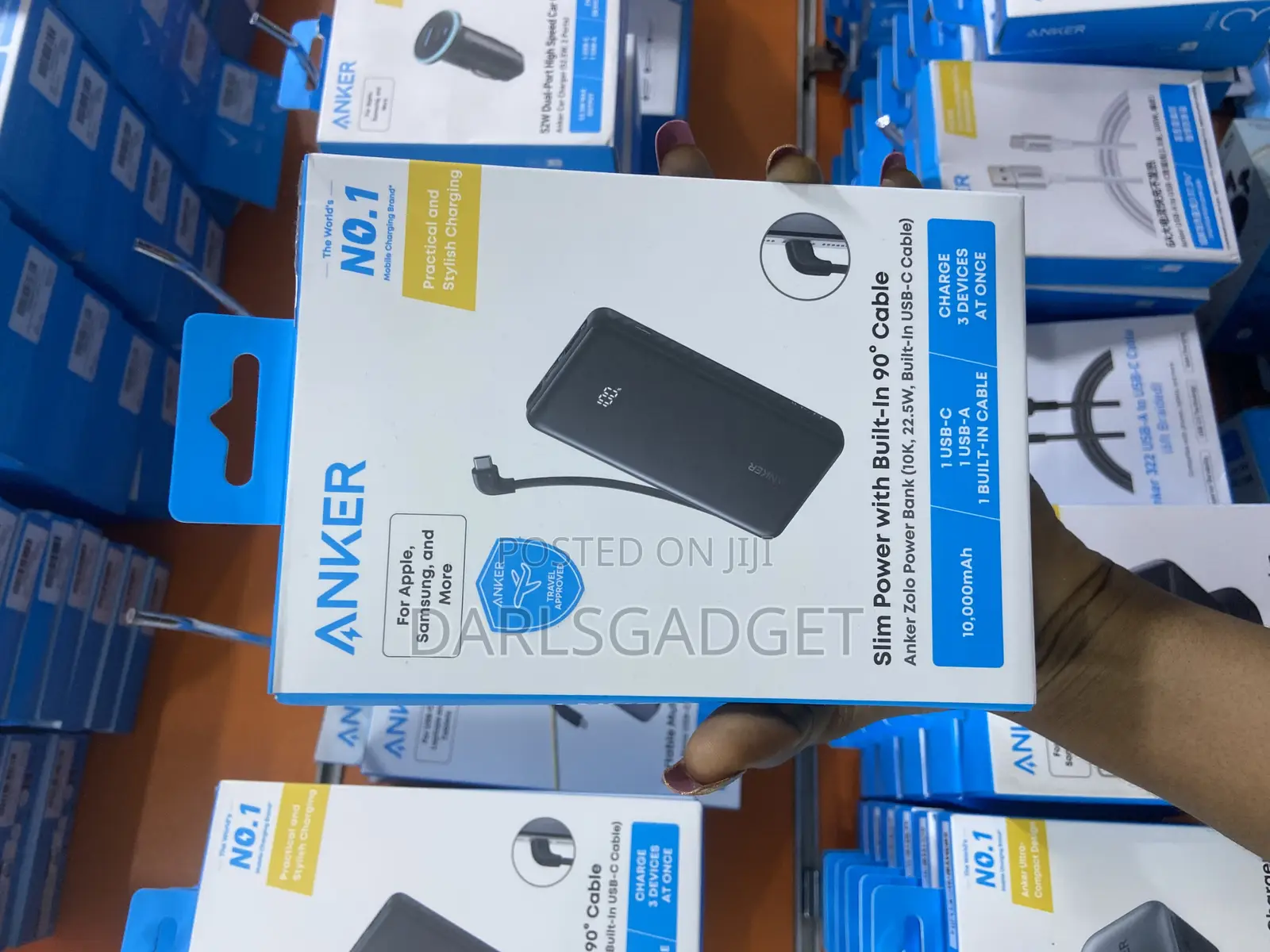 Anker 10000mah Power Bank With Built-in Usb-C Cable Fast Charge