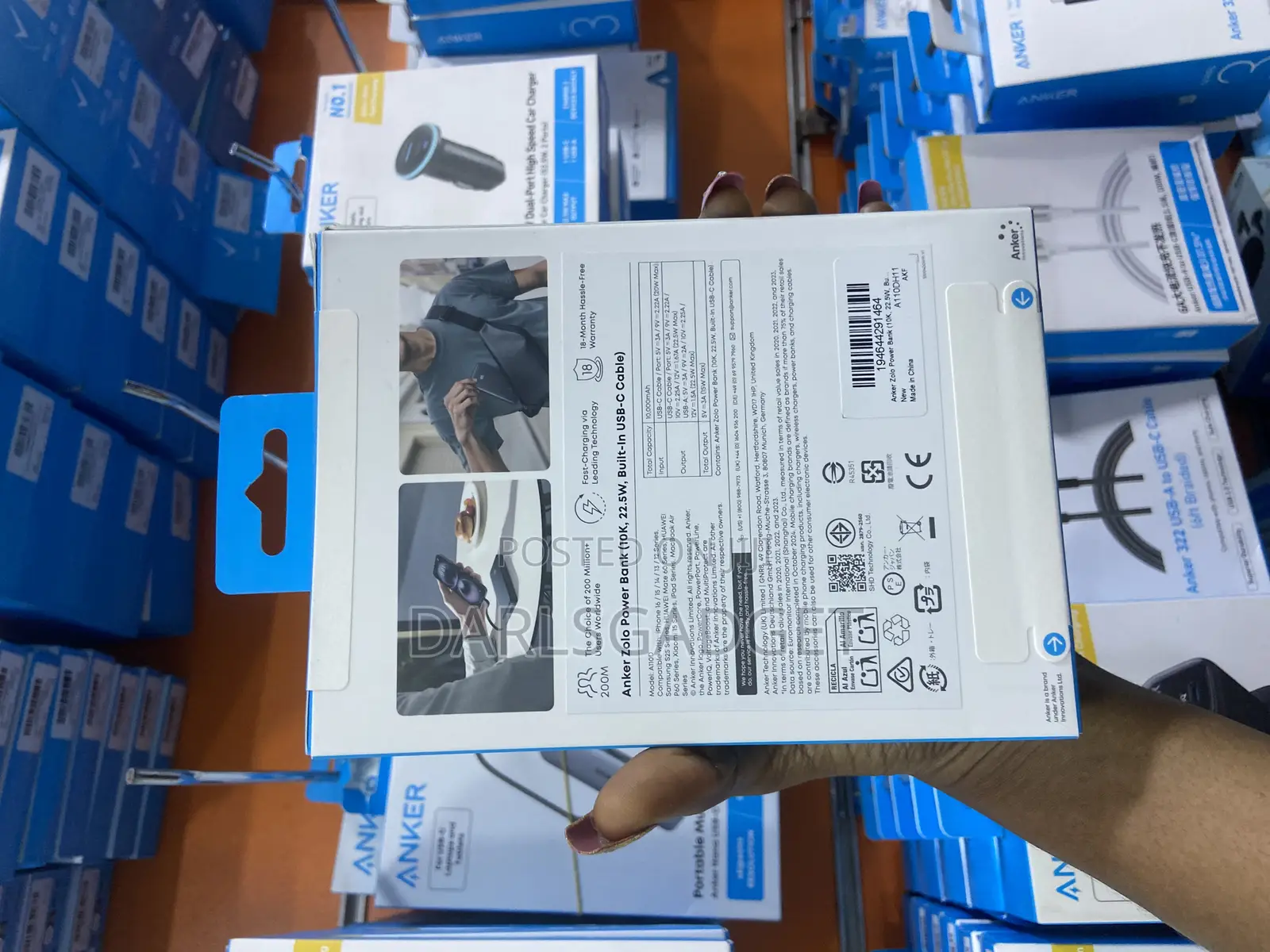 Anker 10000mah Power Bank With Built-in Usb-C Cable Fast Charge