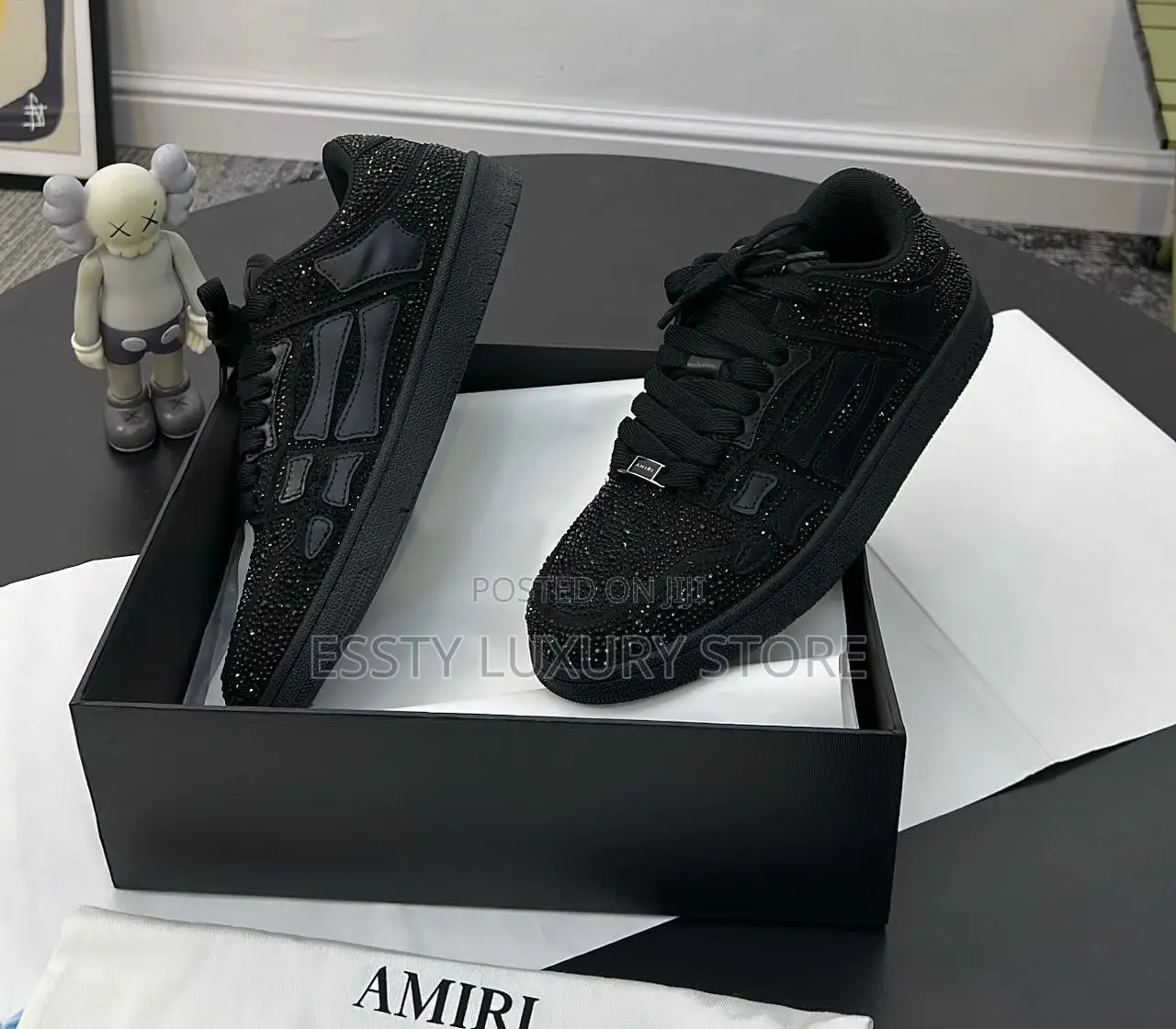 Quality Luxury Amiri Skeleton Low Top Rhinestone Sneaker