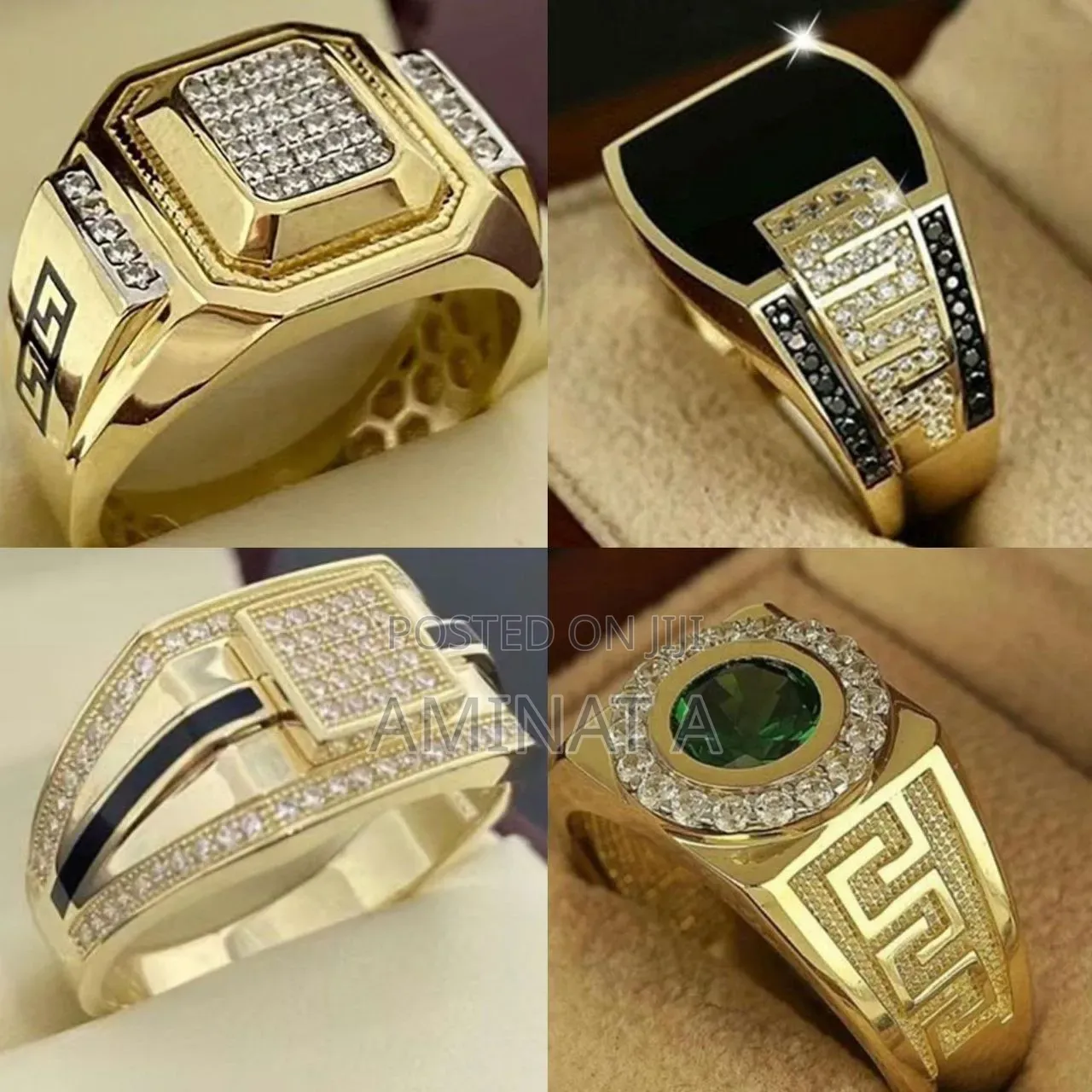 Green Gold Fashion Men Ring