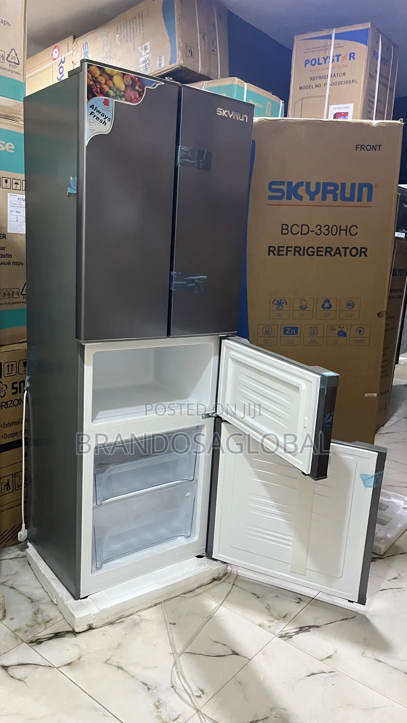 Skyrun 300l Refrigerator 4doors [Bcd-330hc]-Stylish Design