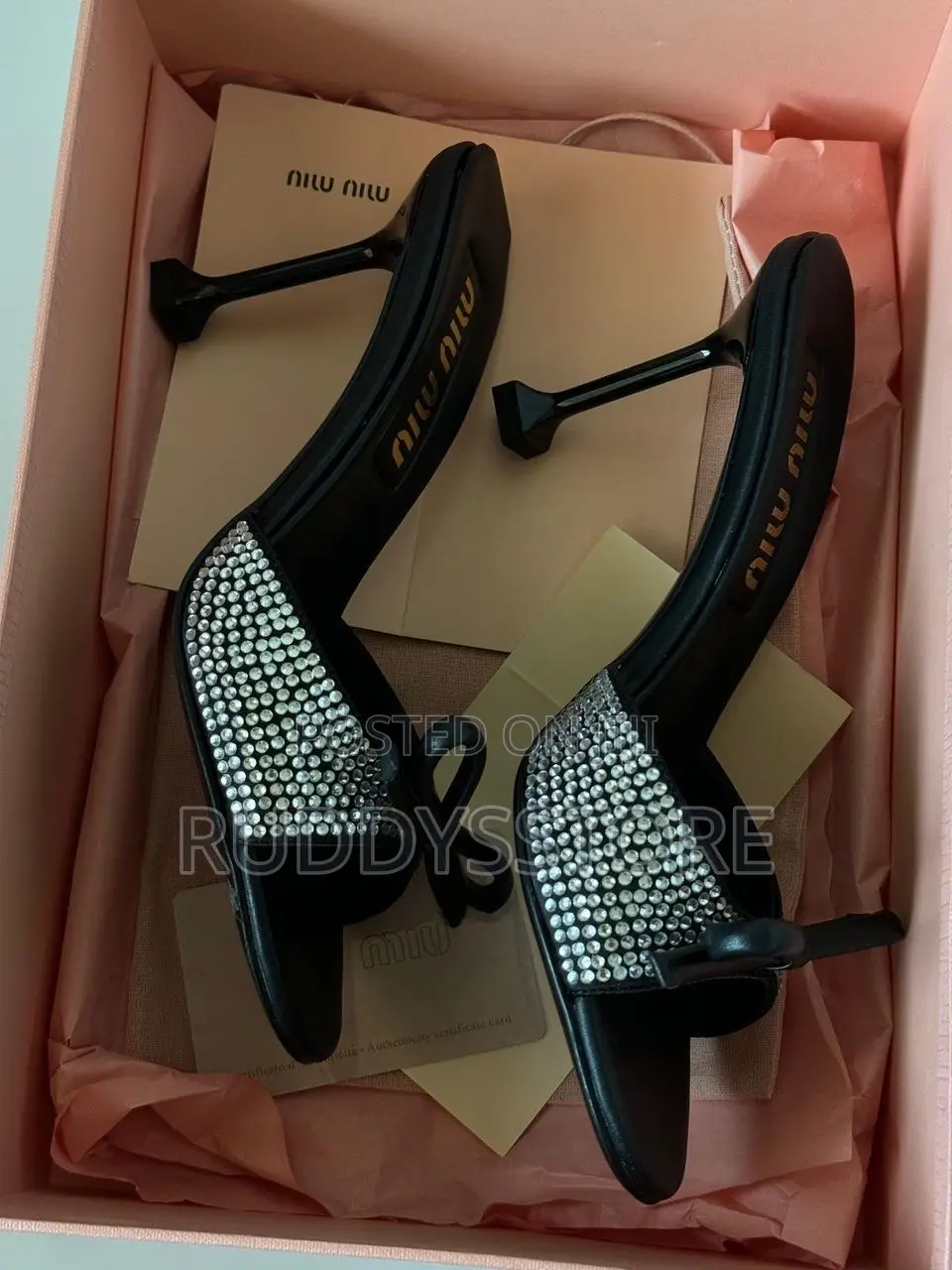 Miu Miu Rhinestone-Embellished Crystal Heel