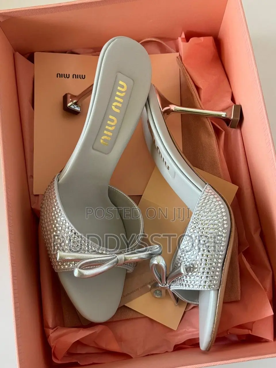 Miu Miu Rhinestone-Embellished Crystal Heel