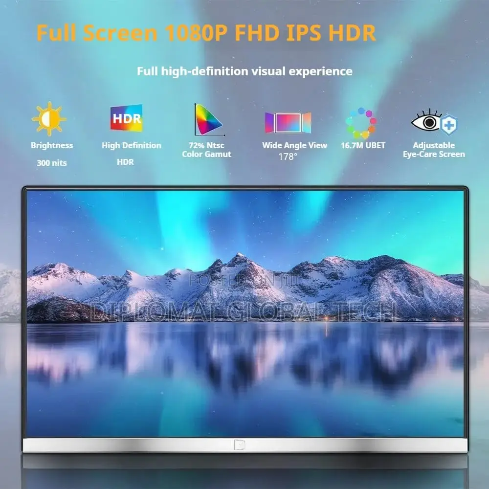 V2com P4 15.6" Portable Monitor, Ultra-Slim Narrow Bezel Full Hd