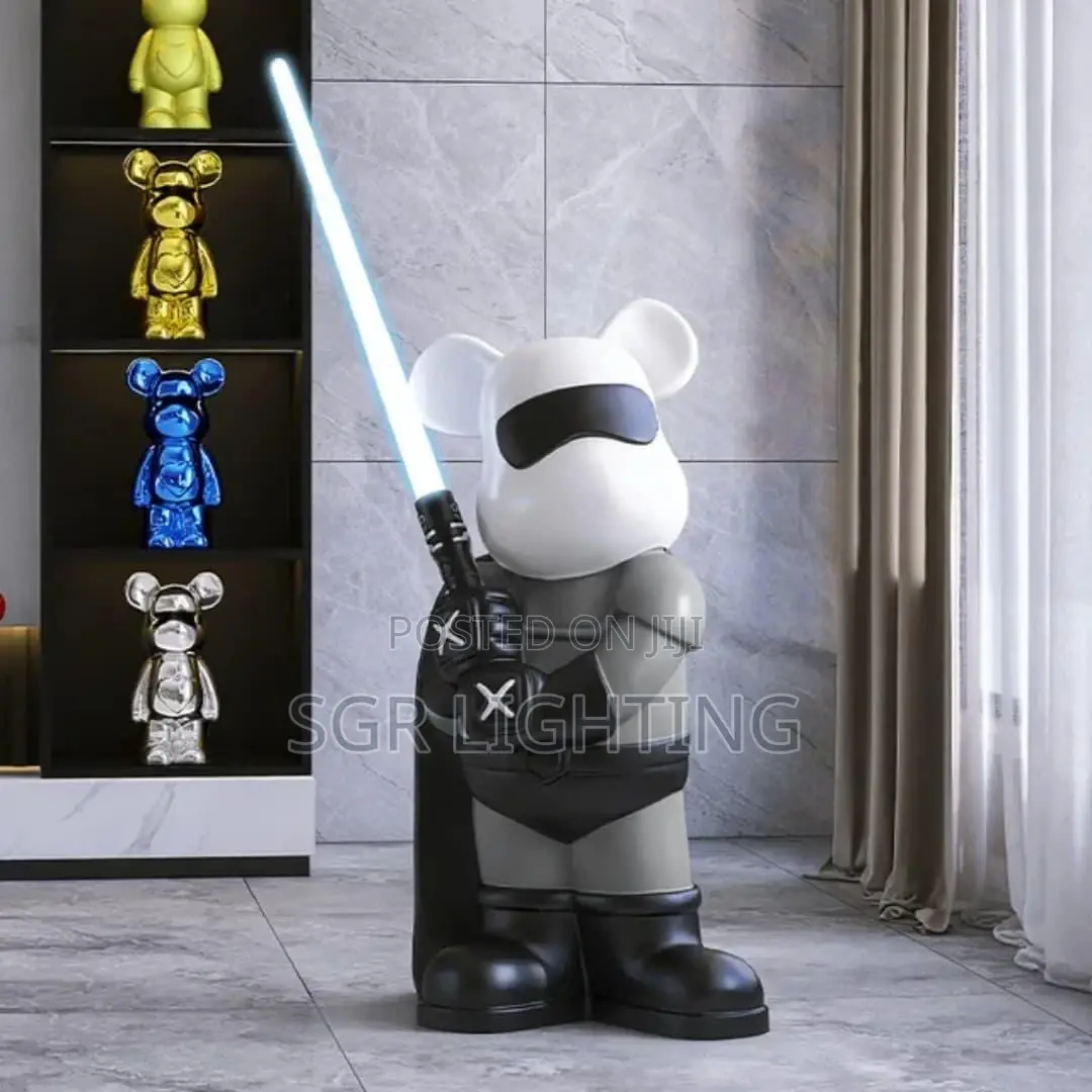 Luxury Room Decor Light Saber Bear Statue Ornaments Modern Home Living