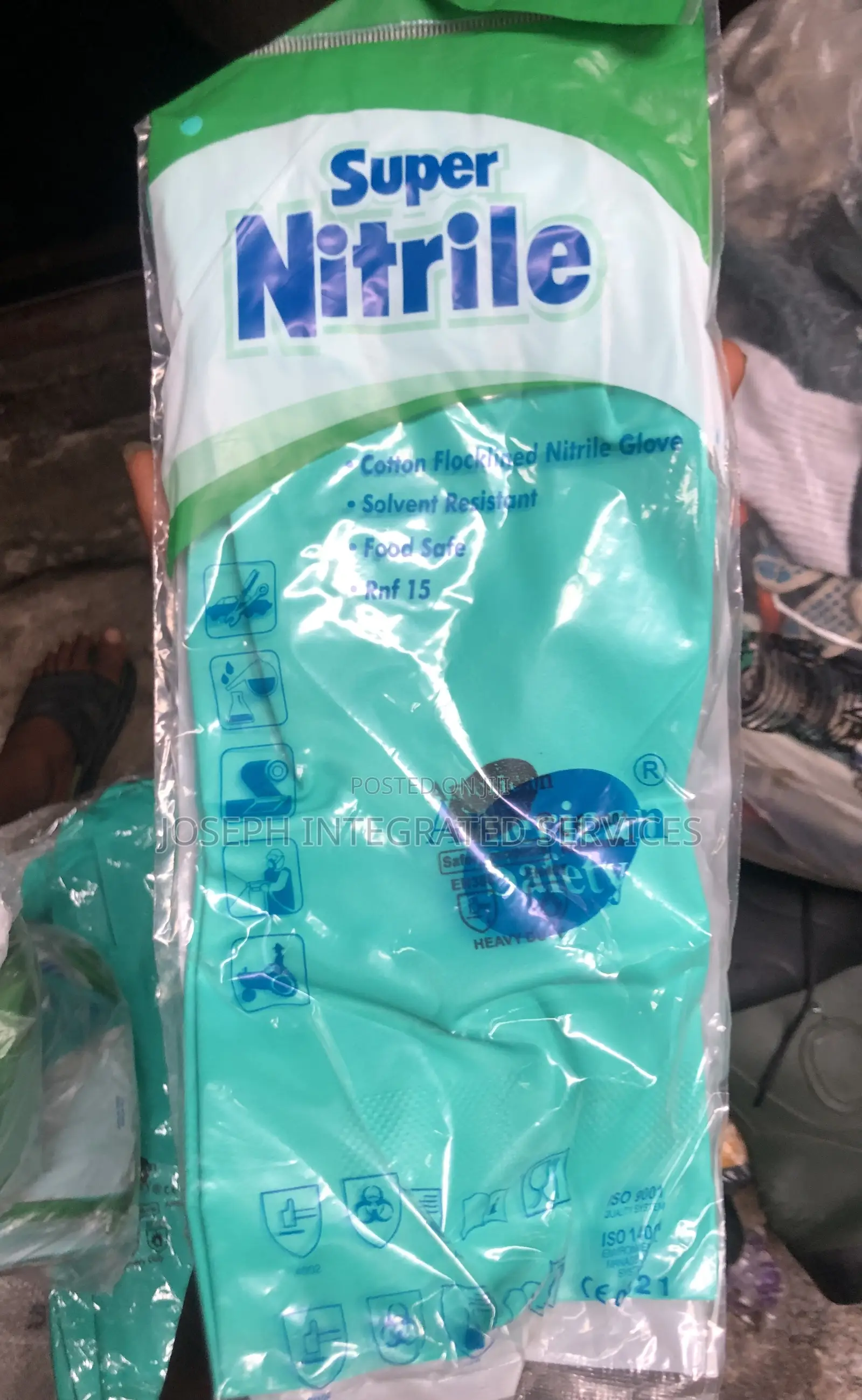 Super Nitrile Cotton Flocked Gloves