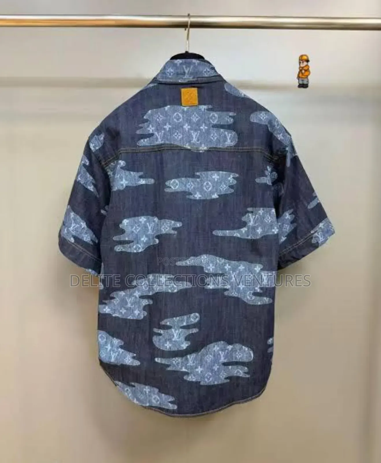 Top Notch Louis Vuitton Men’S Denim Short-Sleeved Shirt 