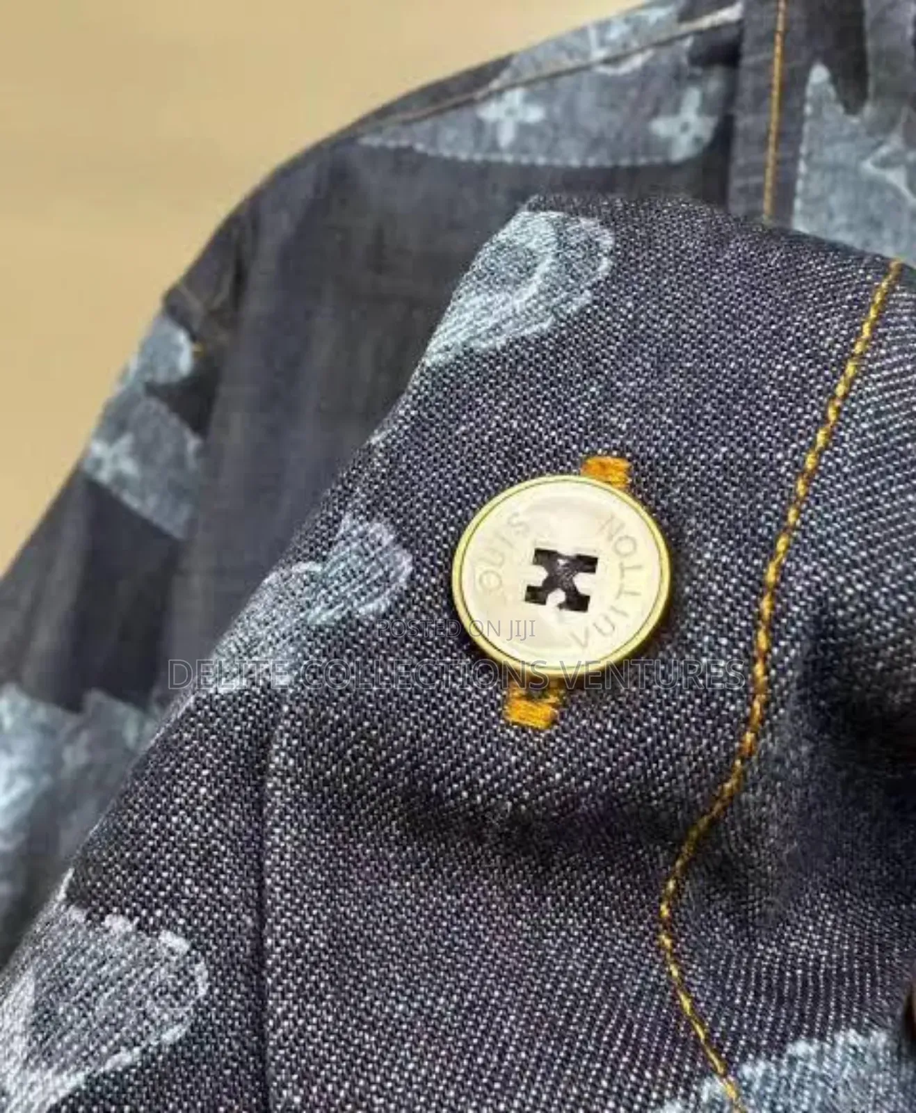 Top Notch Louis Vuitton Men’S Denim Short-Sleeved Shirt 