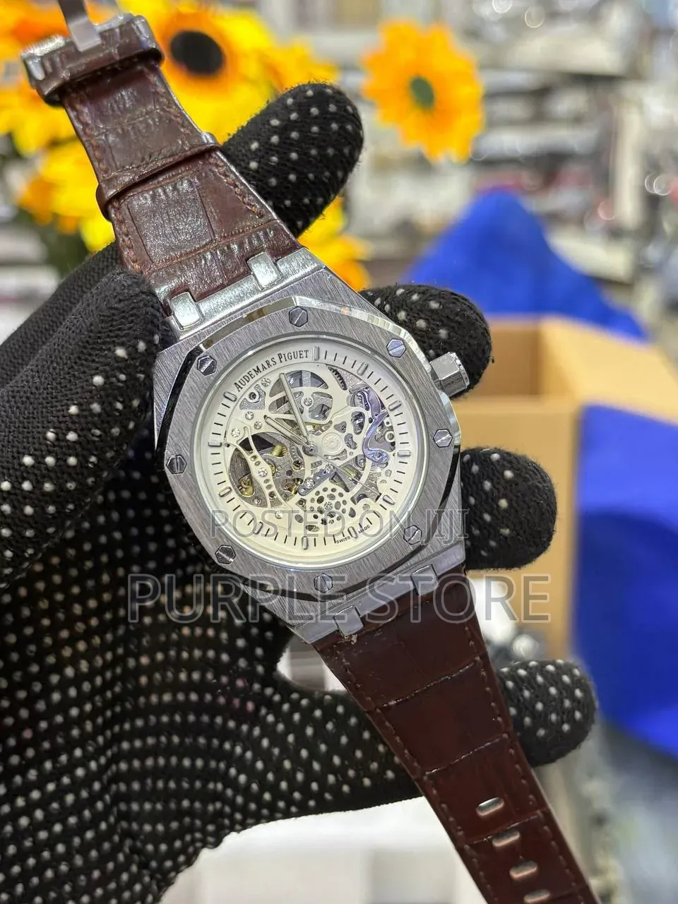 Audemars Piguet Ap Automatic Movement Leather Wristwatches