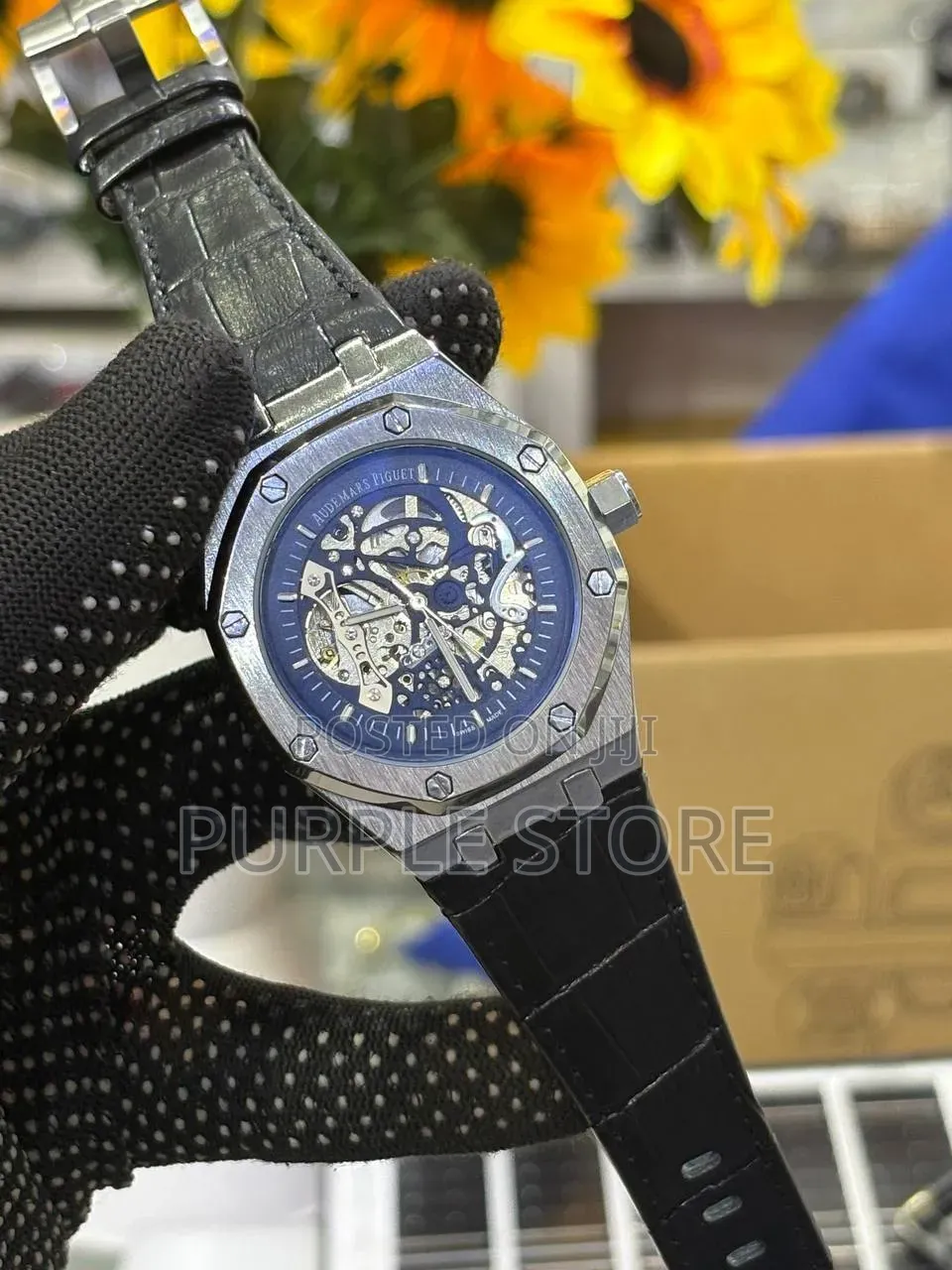 Audemars Piguet Ap Automatic Movement Leather Wristwatches