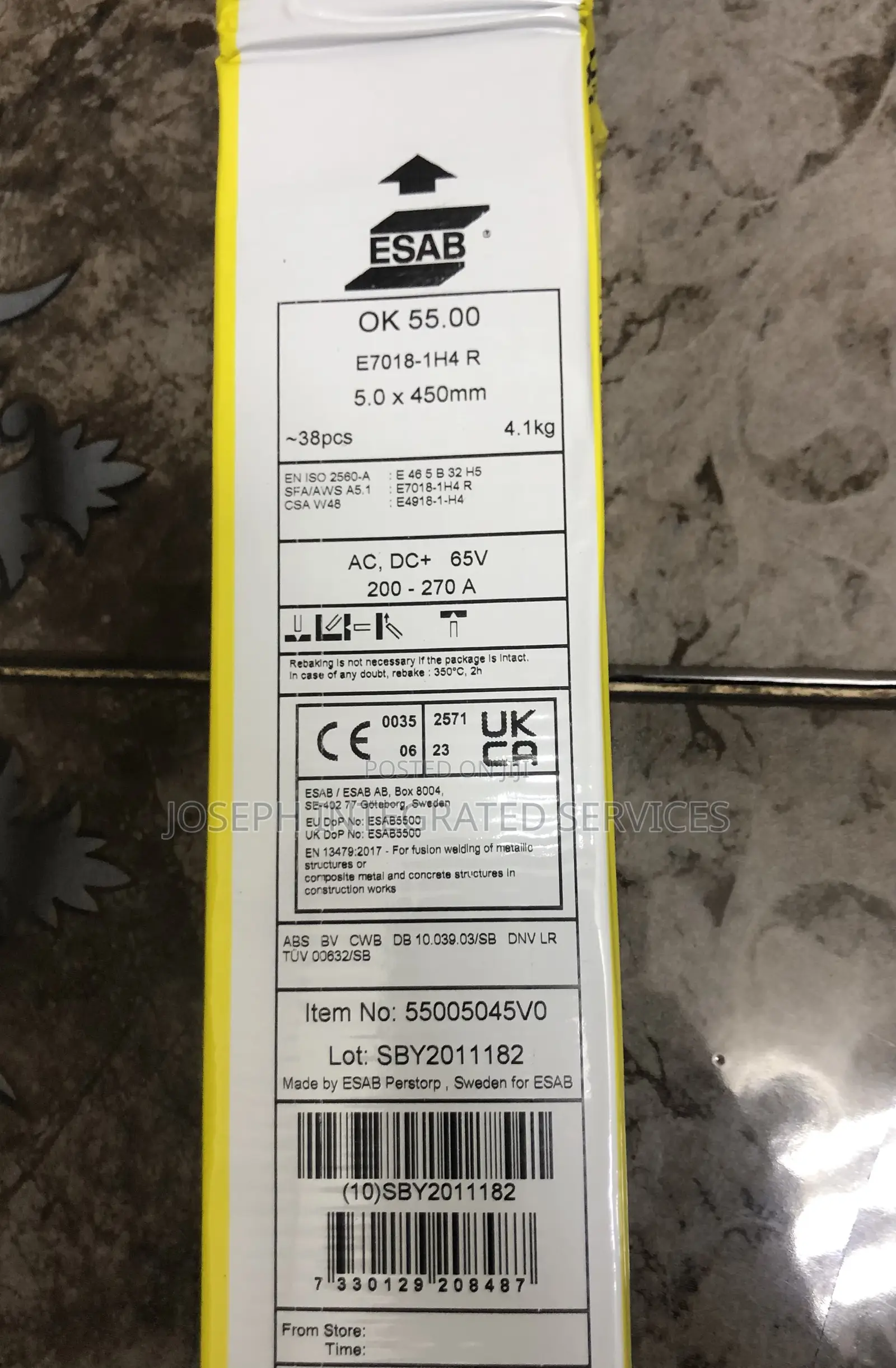 Esab Ok 55.00 Welding Electrodes 5.0×450mm