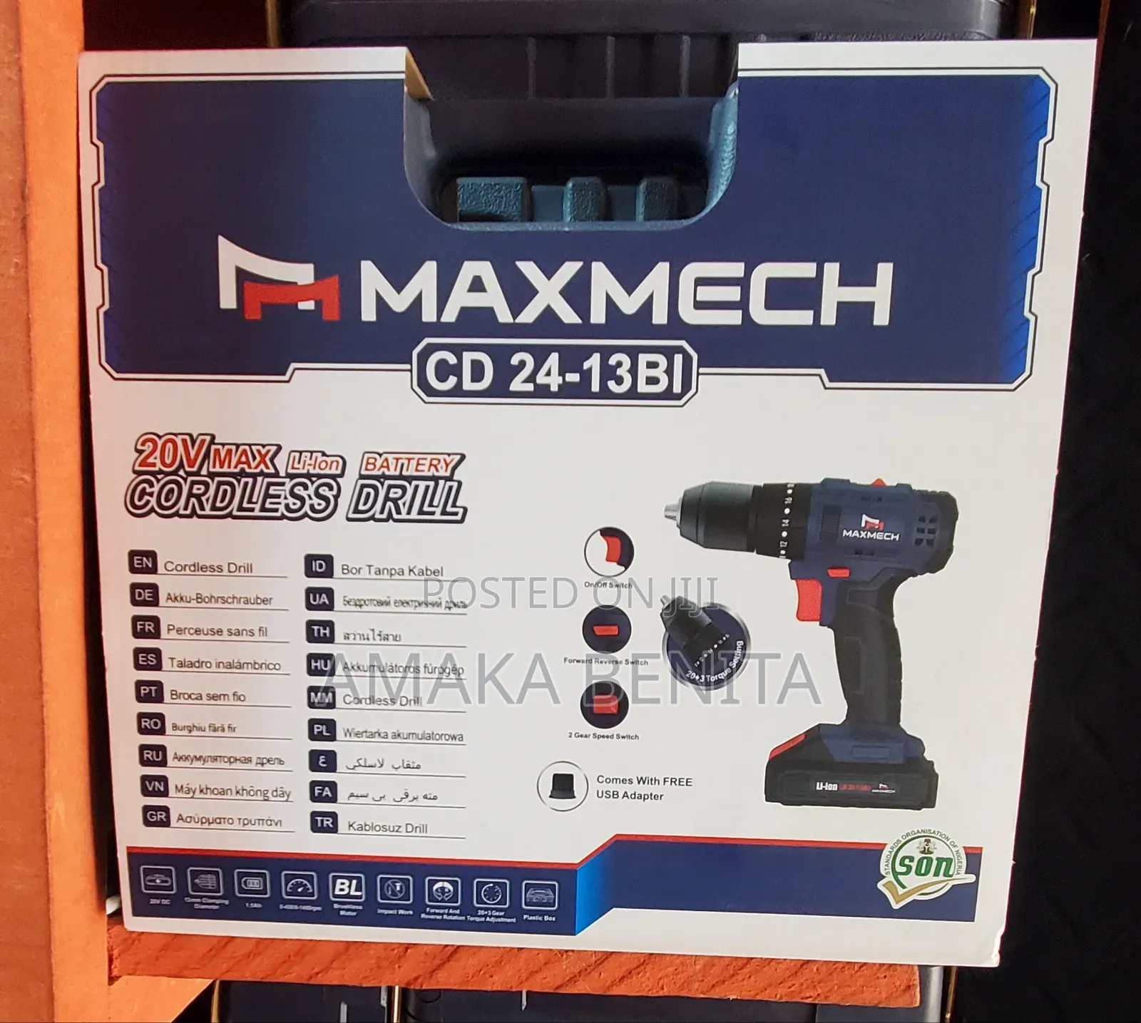 Max Mech Cordless Drill 20v Cd 24-13bi