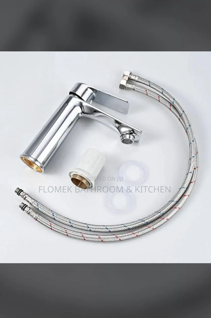 Durable Stainless Steel Wash Basin Tap With Flexible Hoses