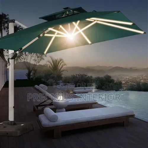 Garden Outdoor Umbrella Canopy With Solar Light | Parasol