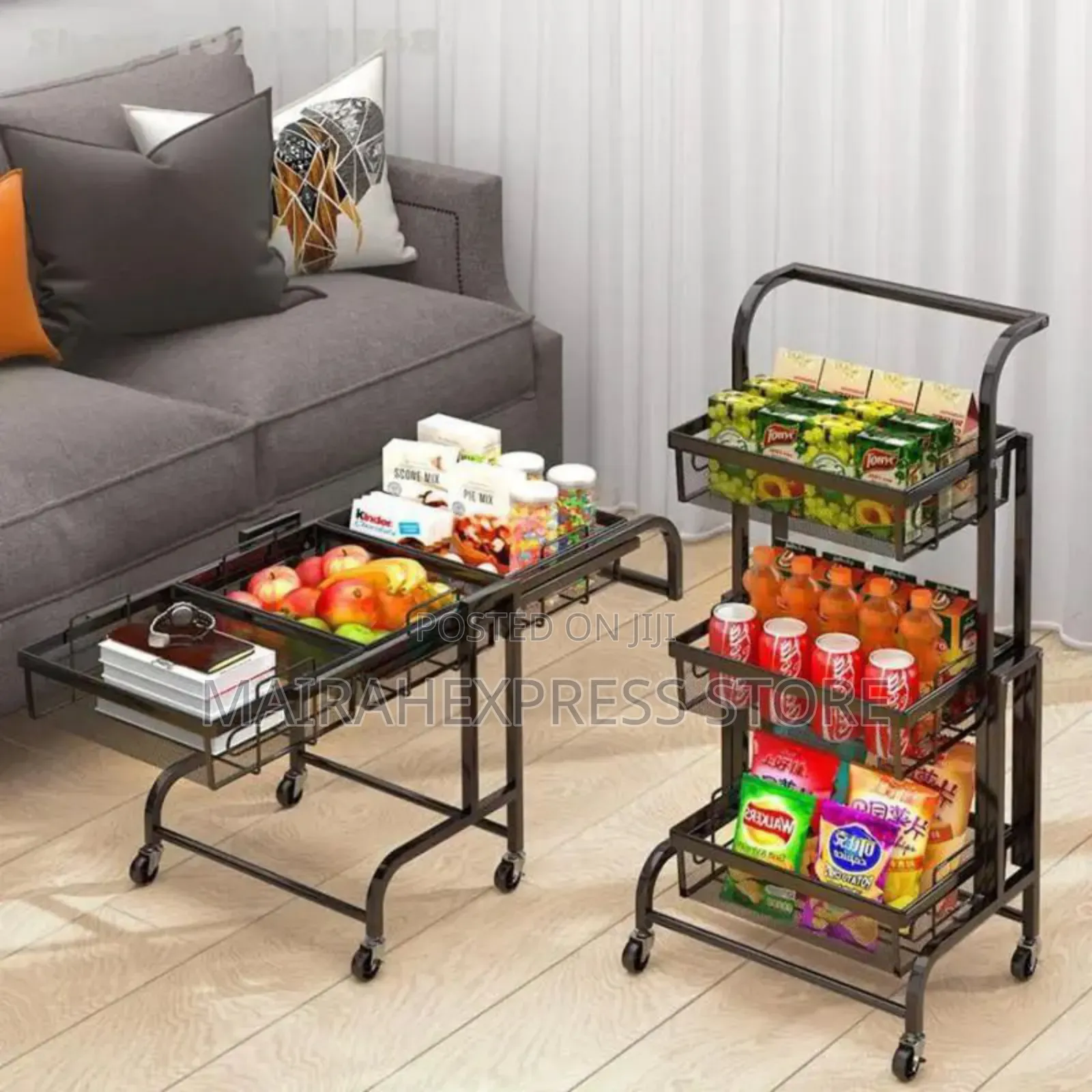 3 Tier Convertible Kitchen Storage Trolley Cart (Sb)