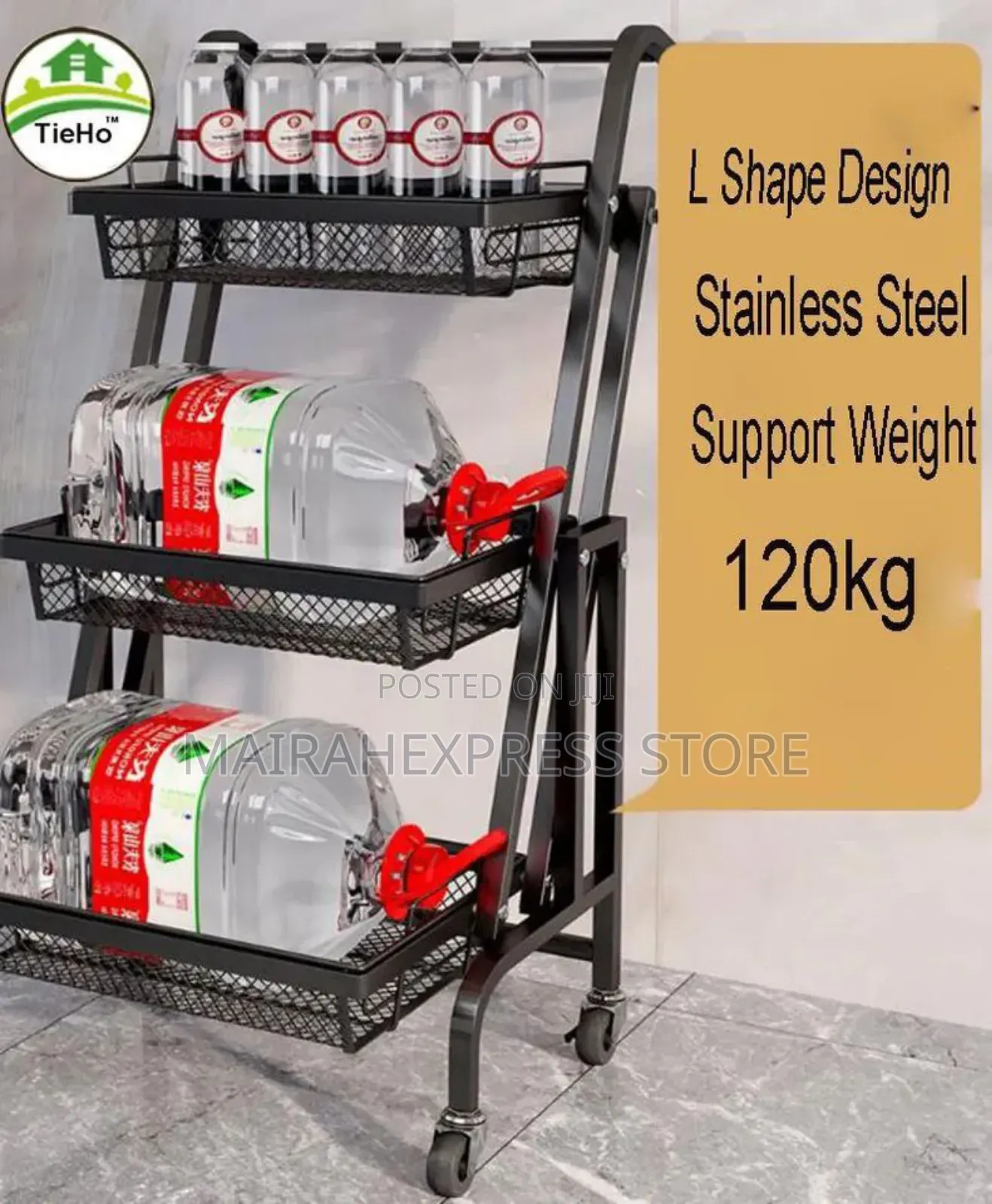3 Tier Convertible Kitchen Storage Trolley Cart (Sb)