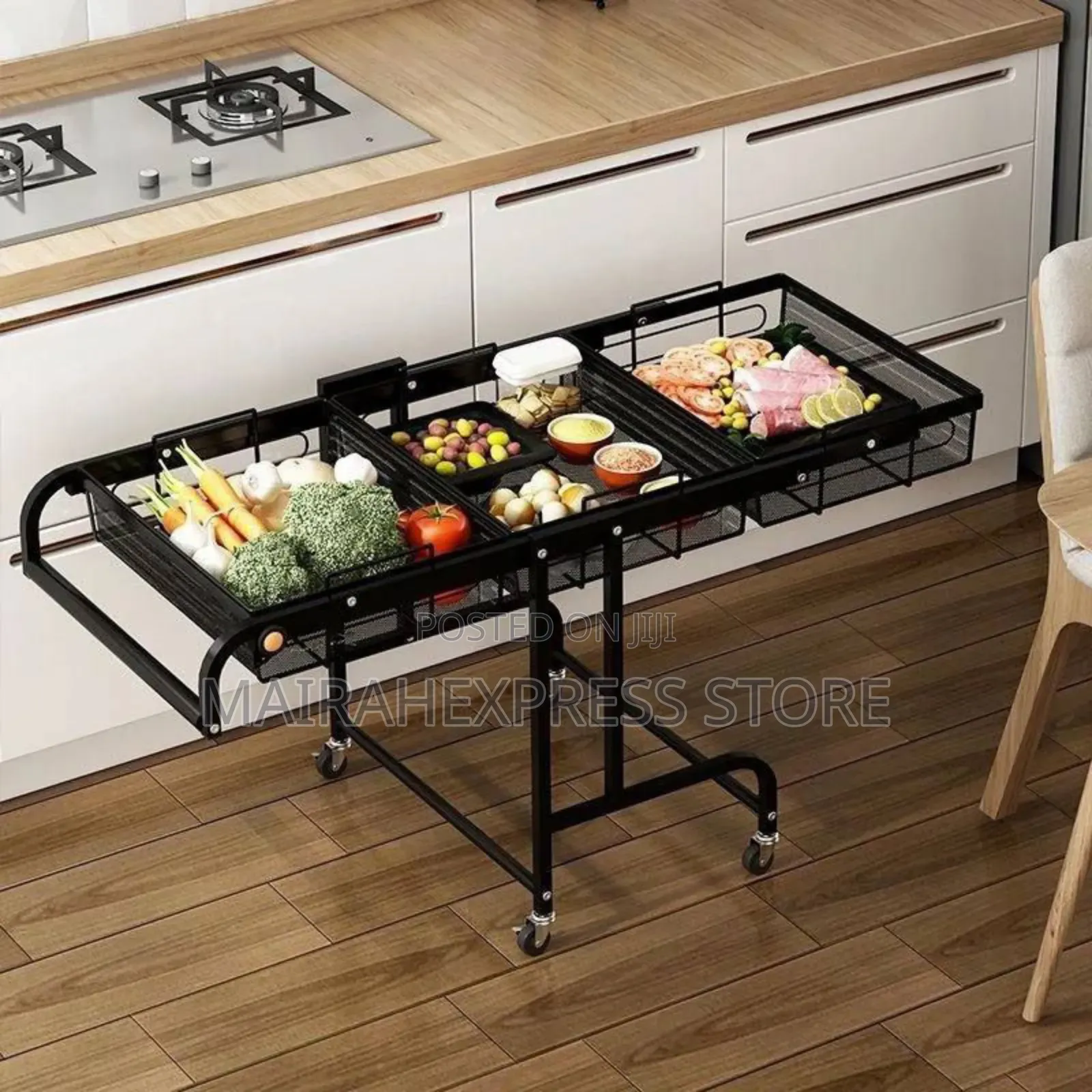 3 Tier Convertible Kitchen Storage Trolley Cart (Sb)