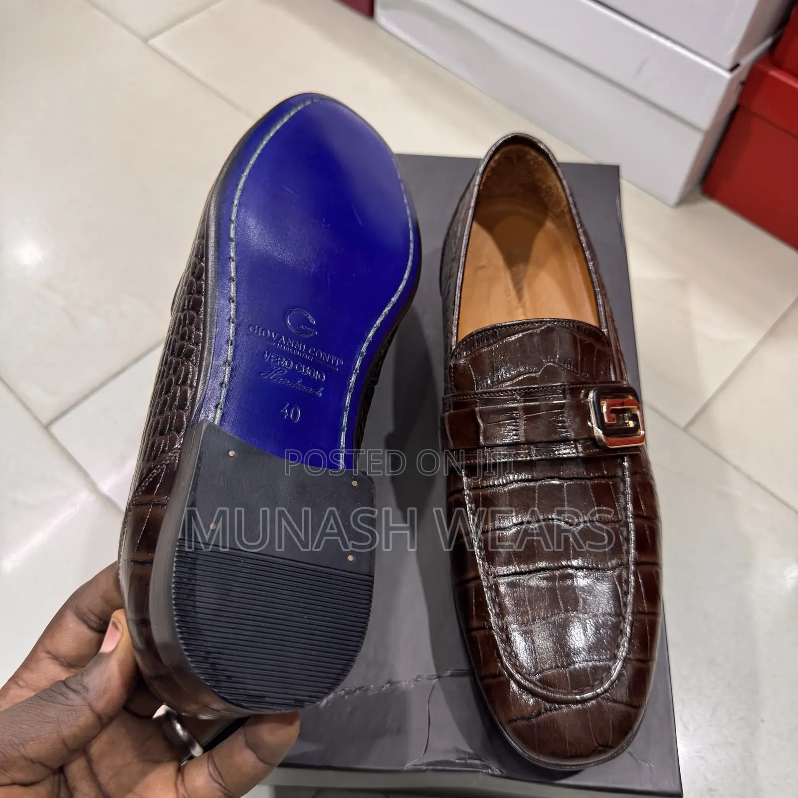 Original Italian Giovani Conti Brown Shoe 40-46