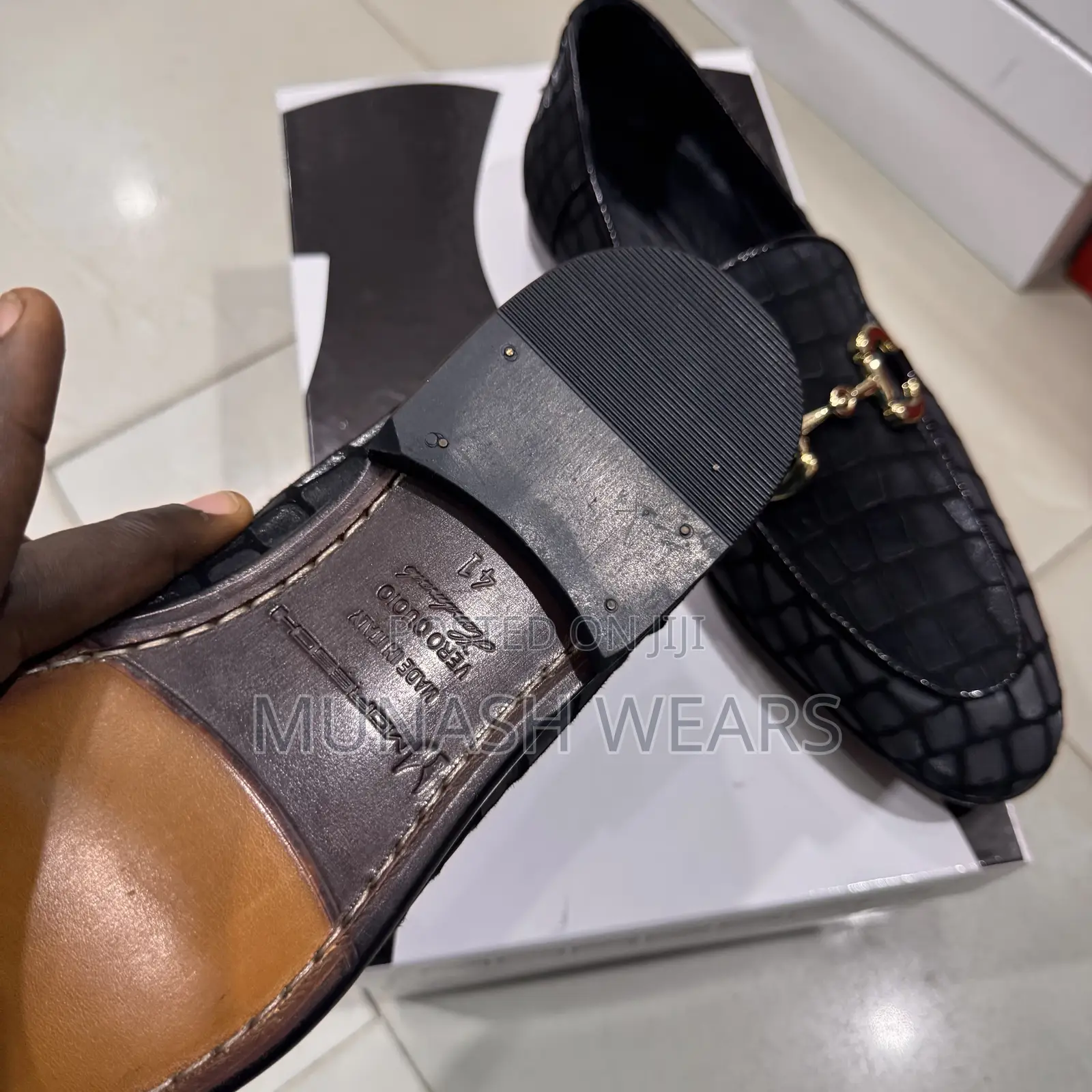 Italian Black Velvet Moreschi Skin Shoes 40-46
