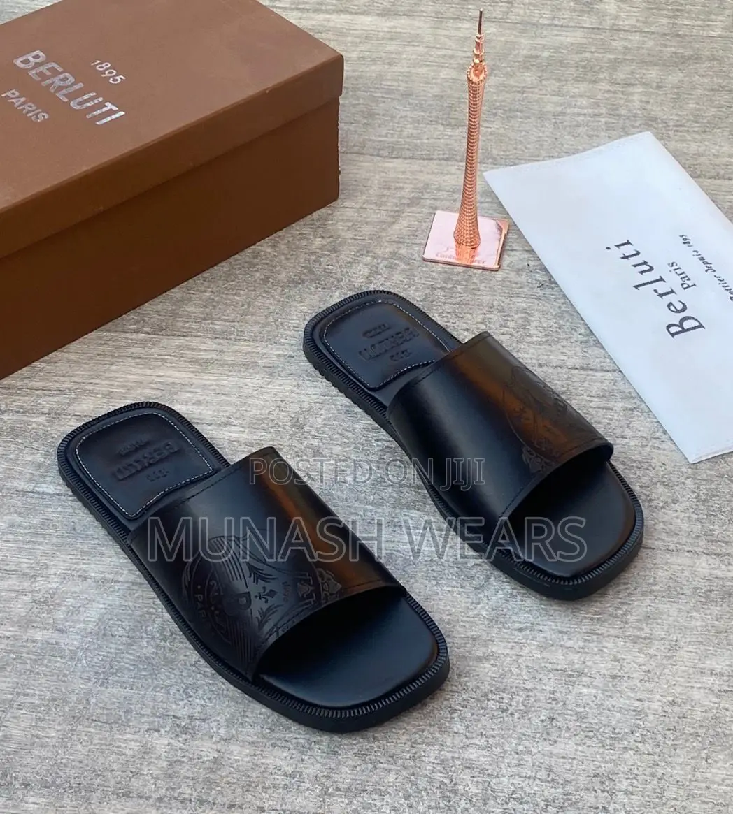 Berluti Leather Slipers 40-46 Available in Brown and Blue