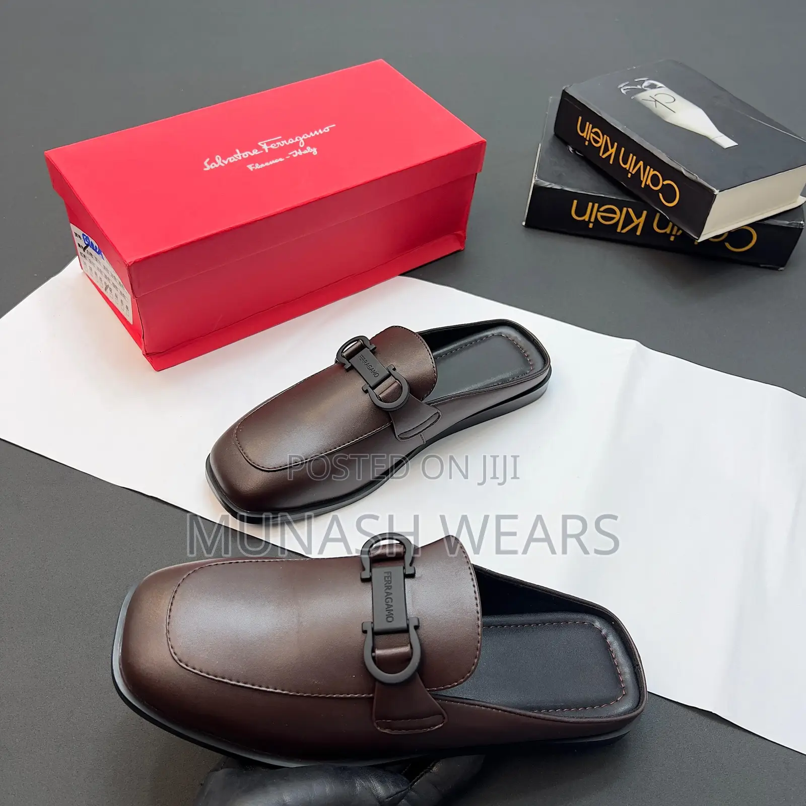 Salvatore Feragamo Half Shoe Available in Brown and Black