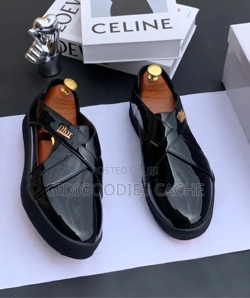 Dior-Inspired Patent Leather Cross-Strap Sandal Shoes
