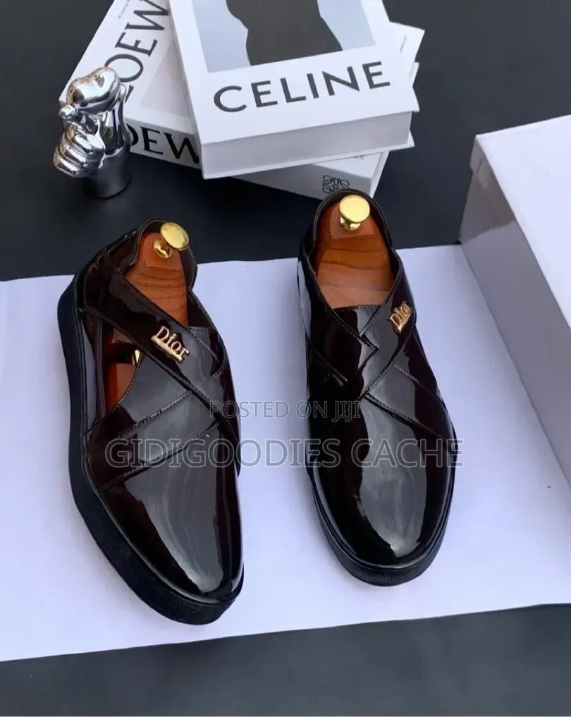 Dior-Inspired Patent Leather Cross-Strap Sandal Shoes