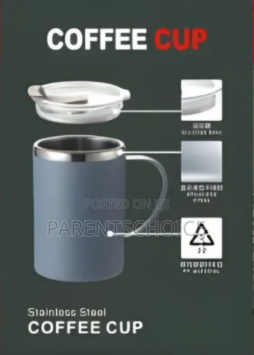 1pc Stainless Steel Double Wall Insulated Coffee Mug - 500ml