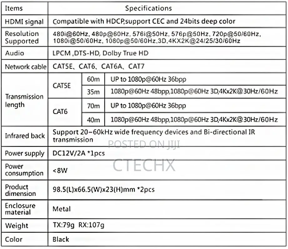 Hdmi Extender Over Cat6/7 70m , Bi-Directional Ir Single Power Input