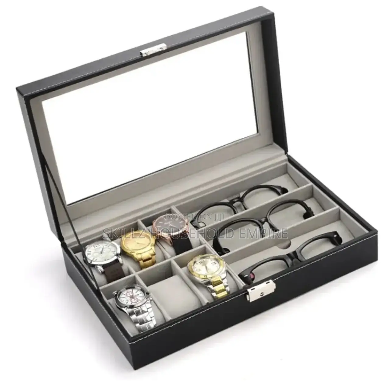 6slot Wristwatch And 3slot Eyeglass Storage Box