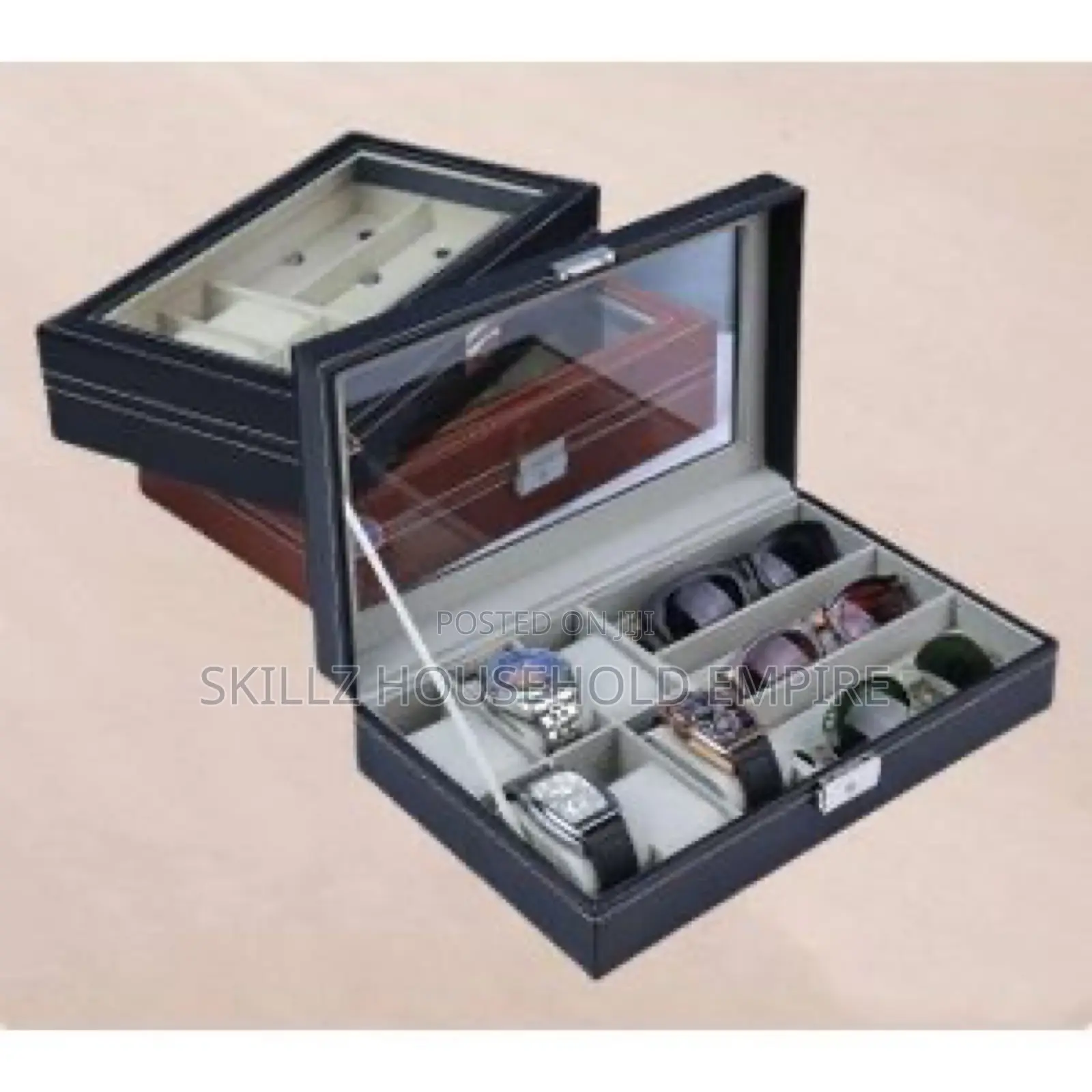 6slot Wristwatch And 3slot Eyeglass Storage Box