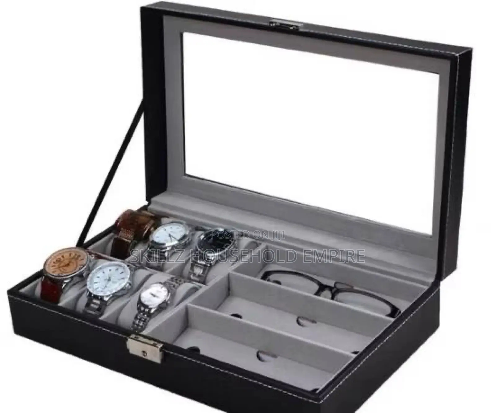 6slot Wristwatch And 3slot Eyeglass Storage Box