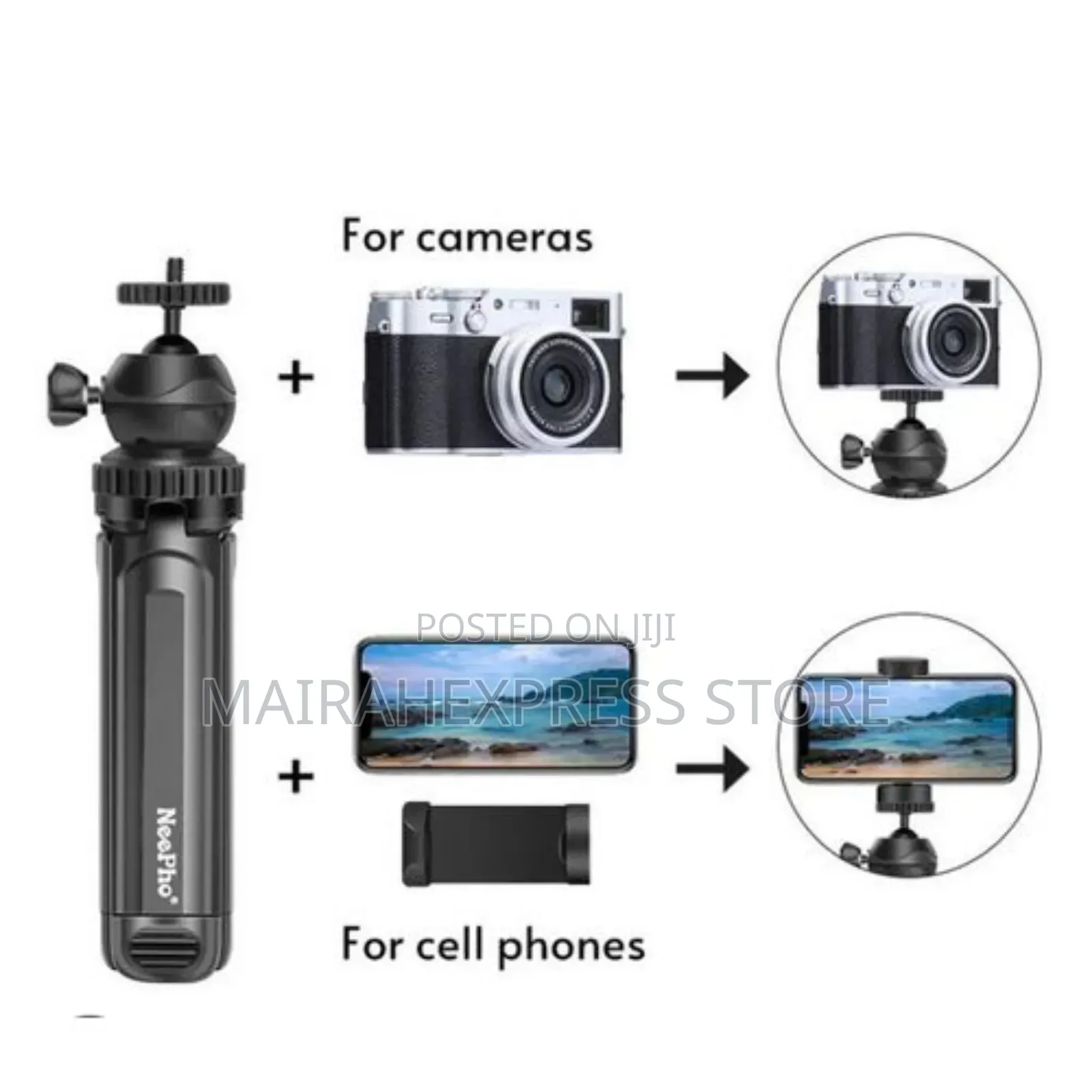 2in1 Neepho Tripod Stand With Mobile Holder Selfie Stick Stand