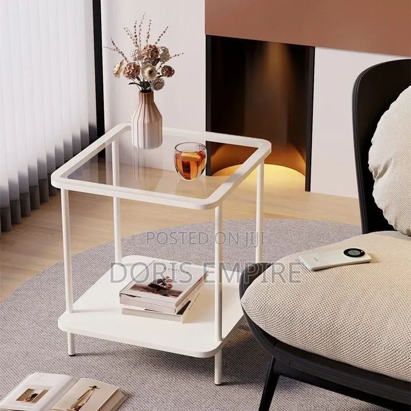 40by40 Glass Top Side Stool -