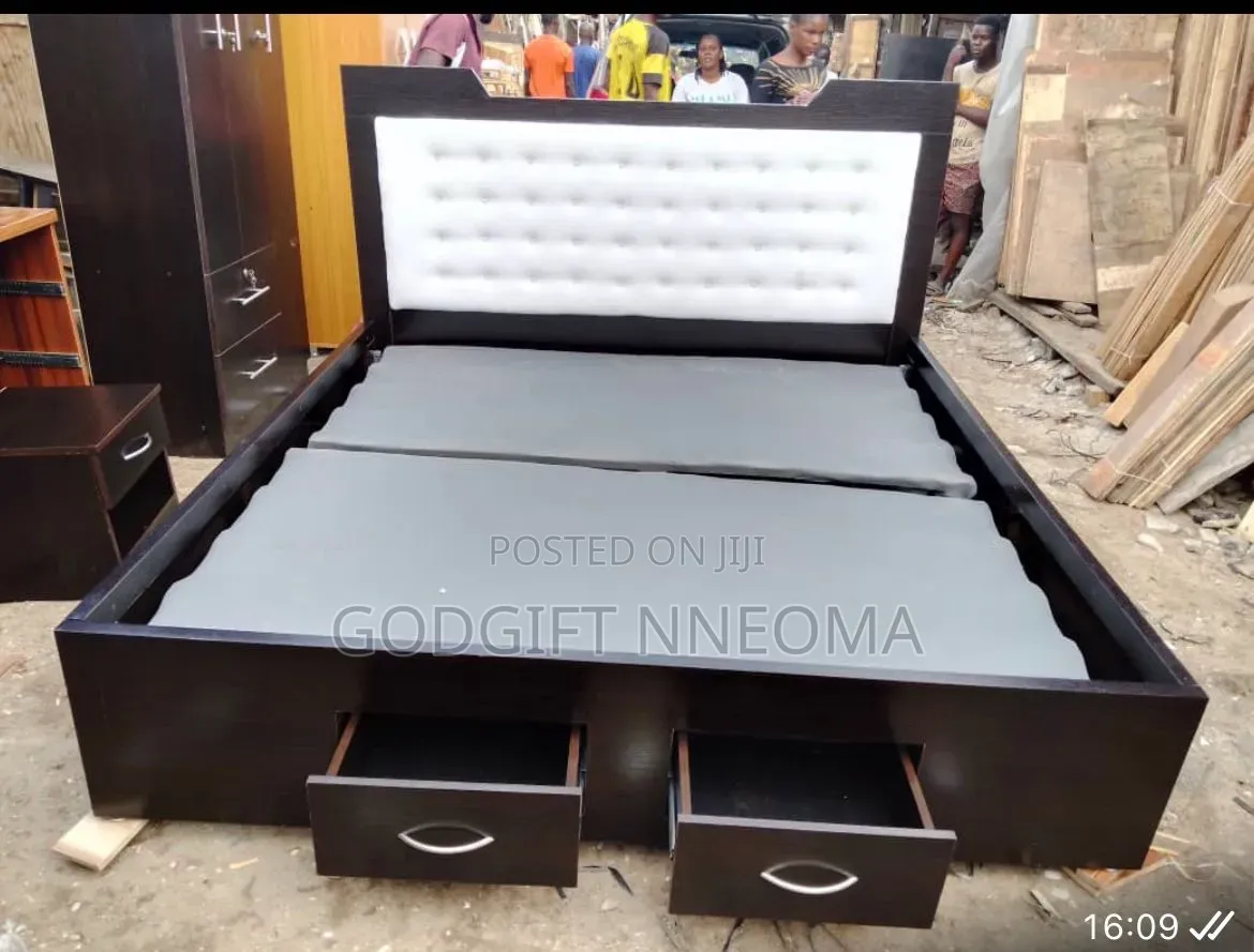 6ft × 6ft Bedframe. Dark Brown