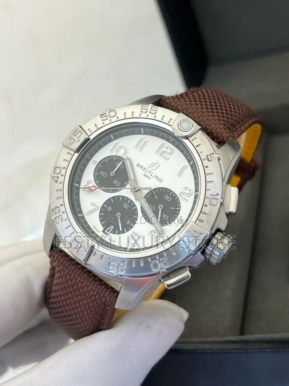 Brelitling Pure Quality Leather Chronograph Wrist Watch