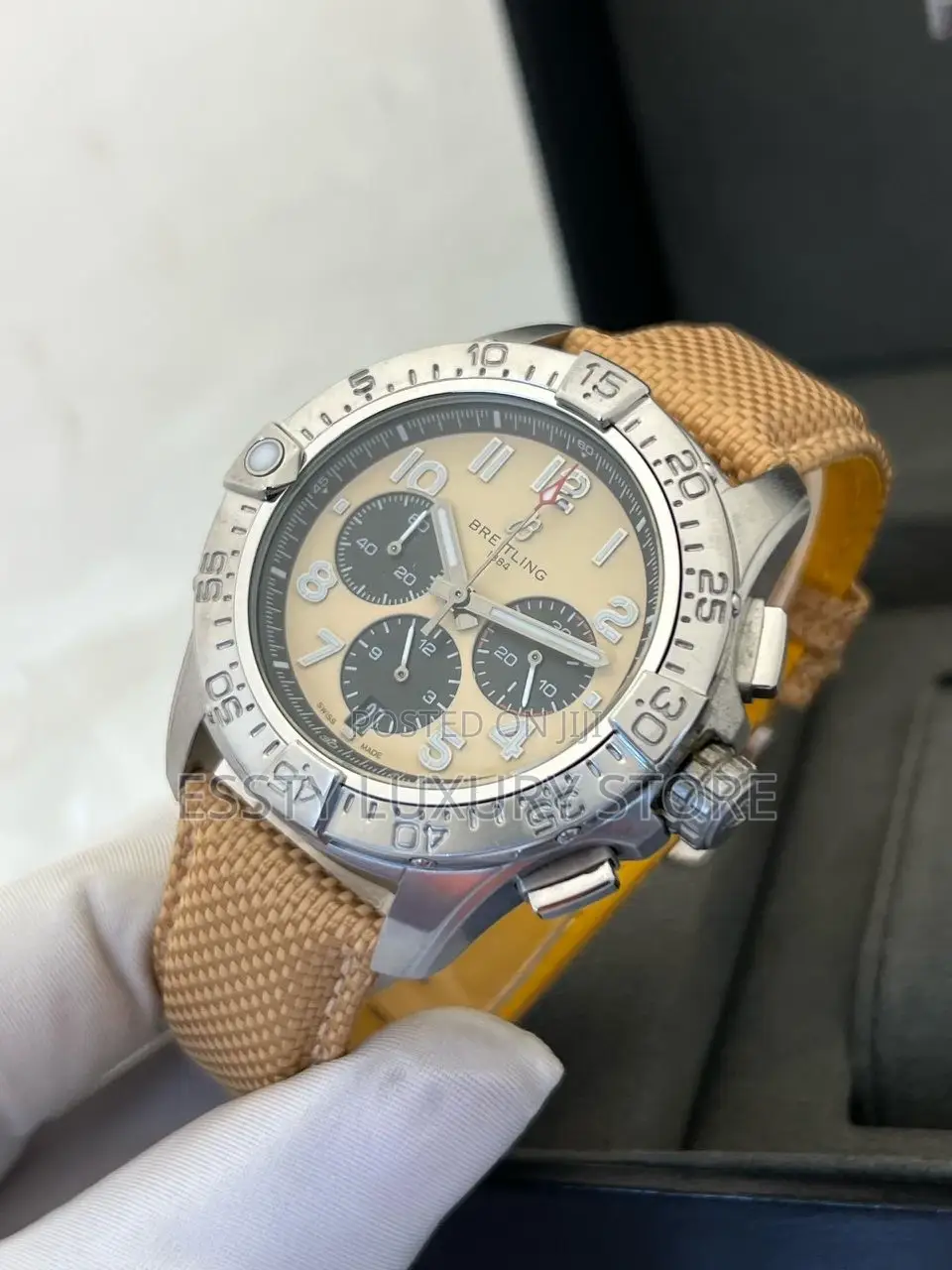 Brelitling Pure Quality Leather Chronograph Wrist Watch