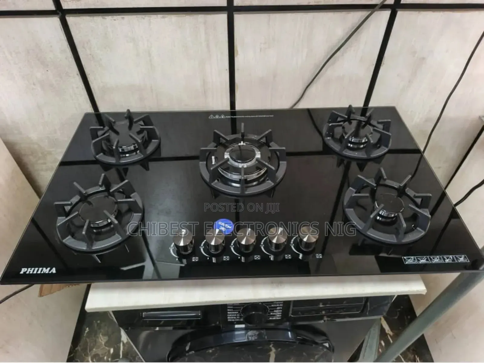 Phiima German Technology Design Inbuilt 5 Burners Automatic Gas Hob