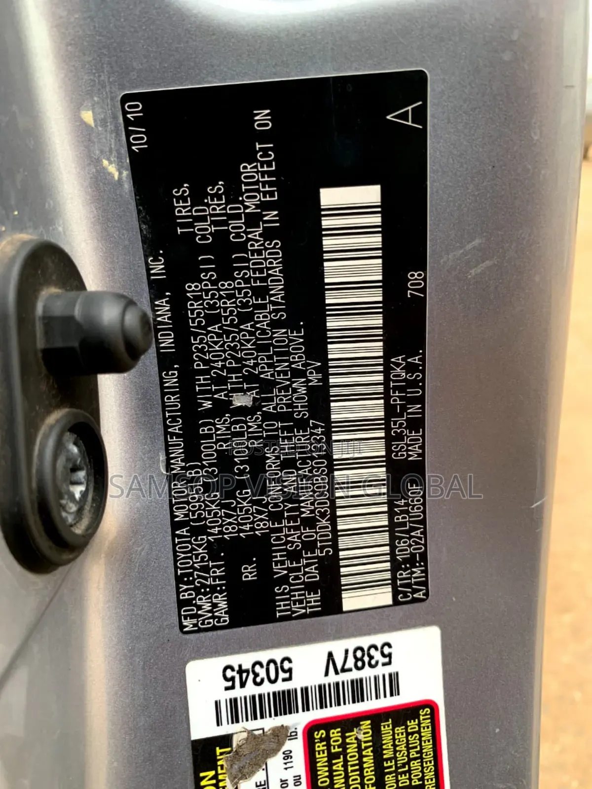 Toyota Sienna XLE 8 Passenger 2011 Gray