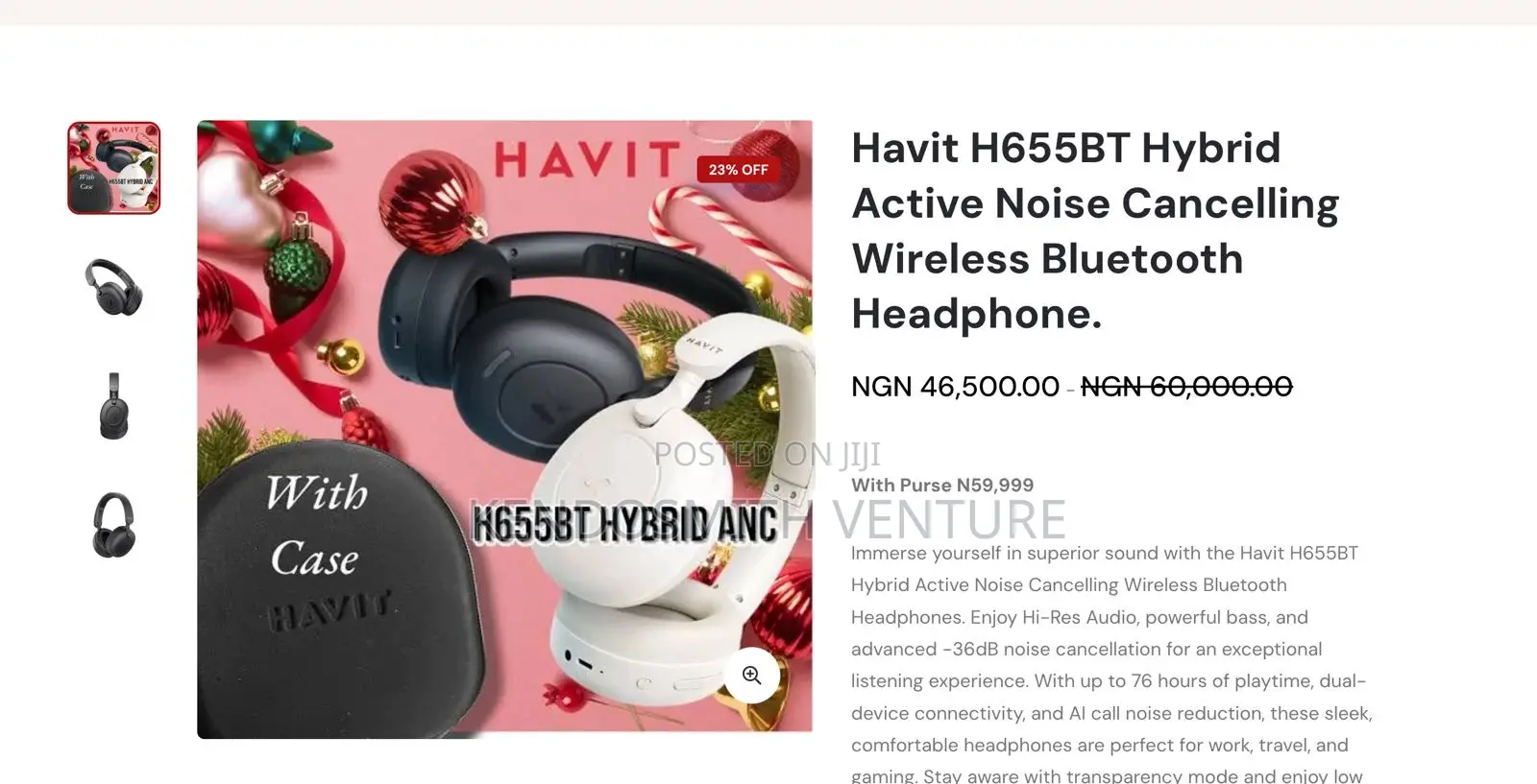 Havit H655bt Pro Hybrid Active Noise Cancelling Wireless Headphones