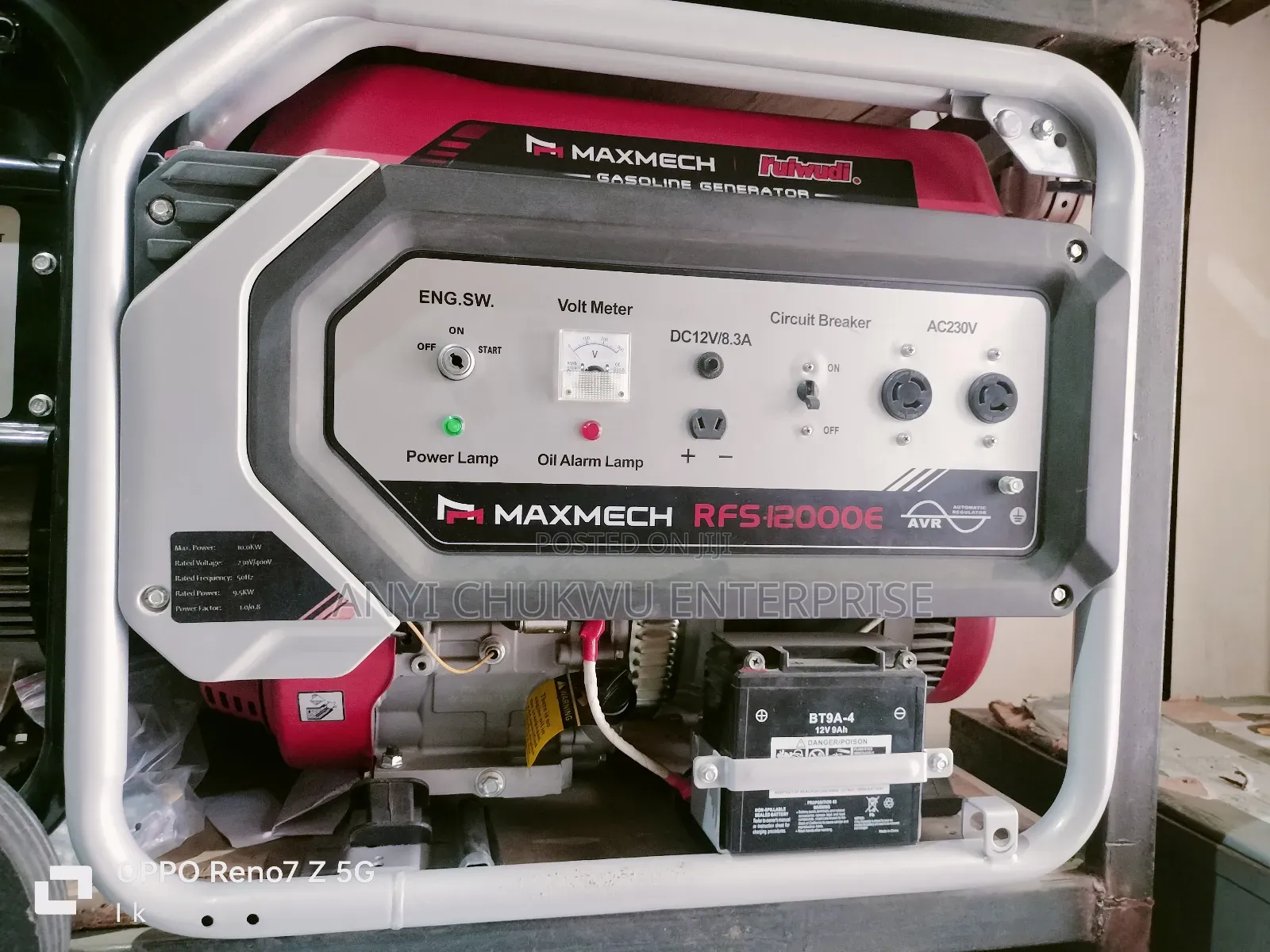 New Maxmech Generator Rfs12000e2 9.8kva 100%Copper
