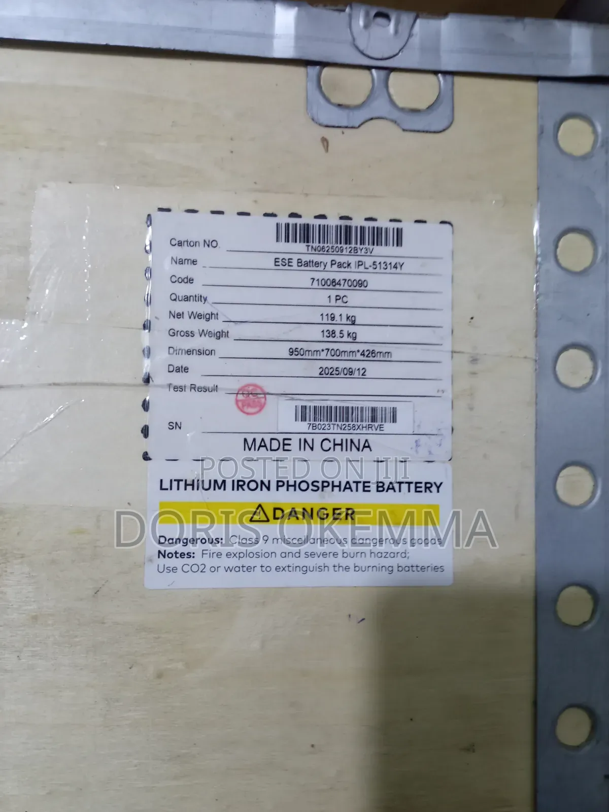 "Brand New Ese 16kwh Lithium Battery (48v 314ah) - For 10kva to 20kva