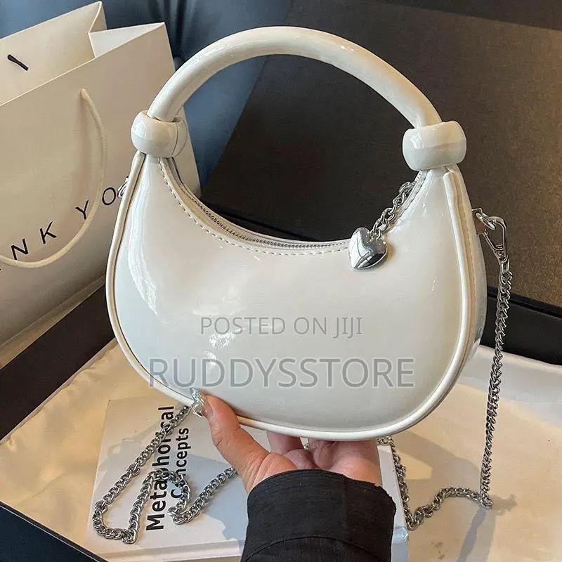 Glossy Black Curvy Handbag