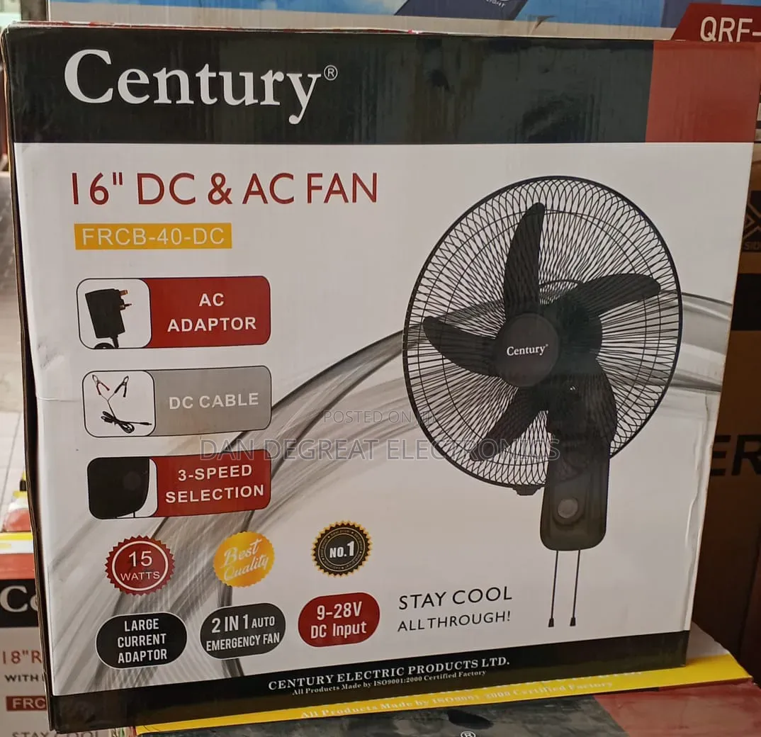 Century 16" Ac/Dc Wall Fan FRCB-40-Dc
