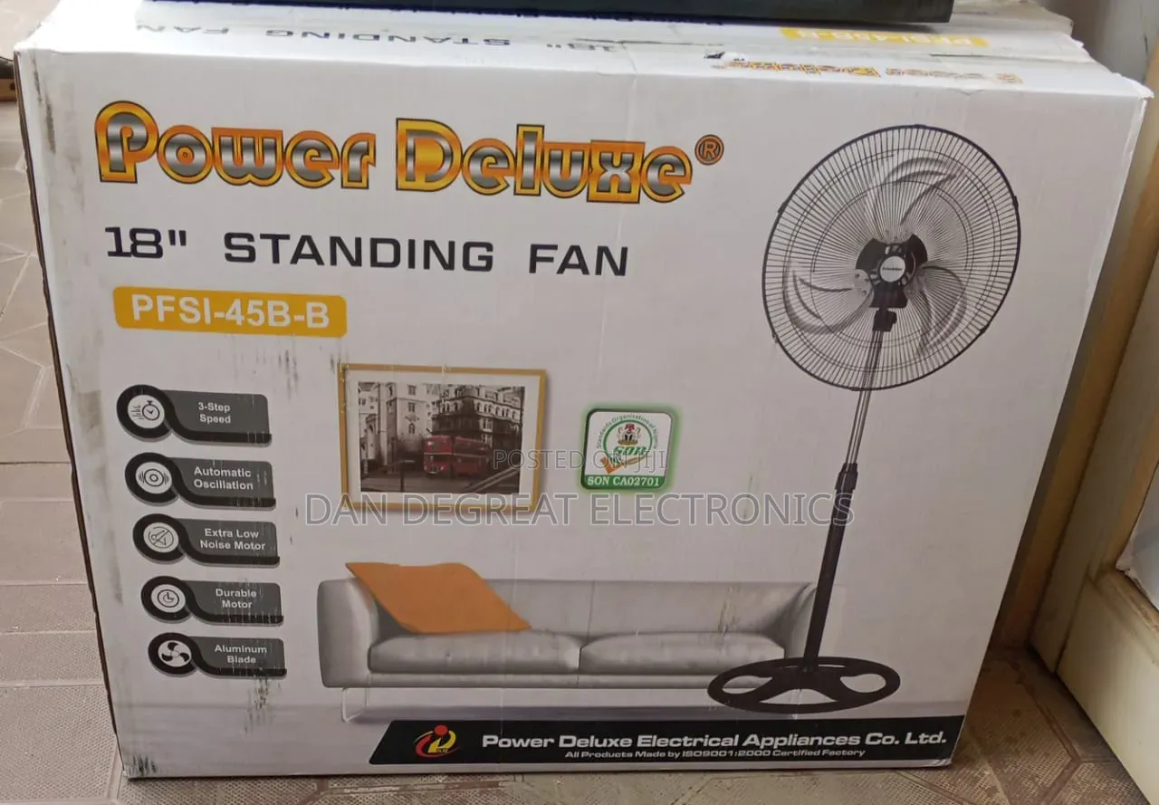 Power Deluxe 18" Standing Fan Pfsi-45b-B